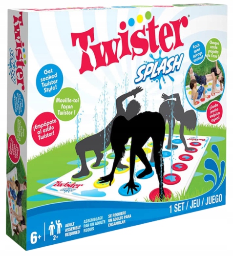 ZESTAW GRA ZRĘCZNOŚCIOWA WODNY TWISTER SPLASH ZE ZRASZACZEM XXL 170x120 cm Wiek dziecka 6 lat +