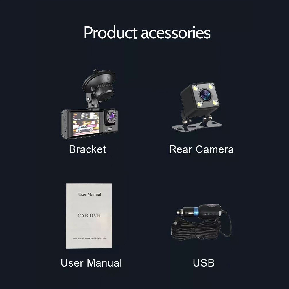 Dash Cam 2-calowa cyfrowa kamera samochodowa Marka bez marki