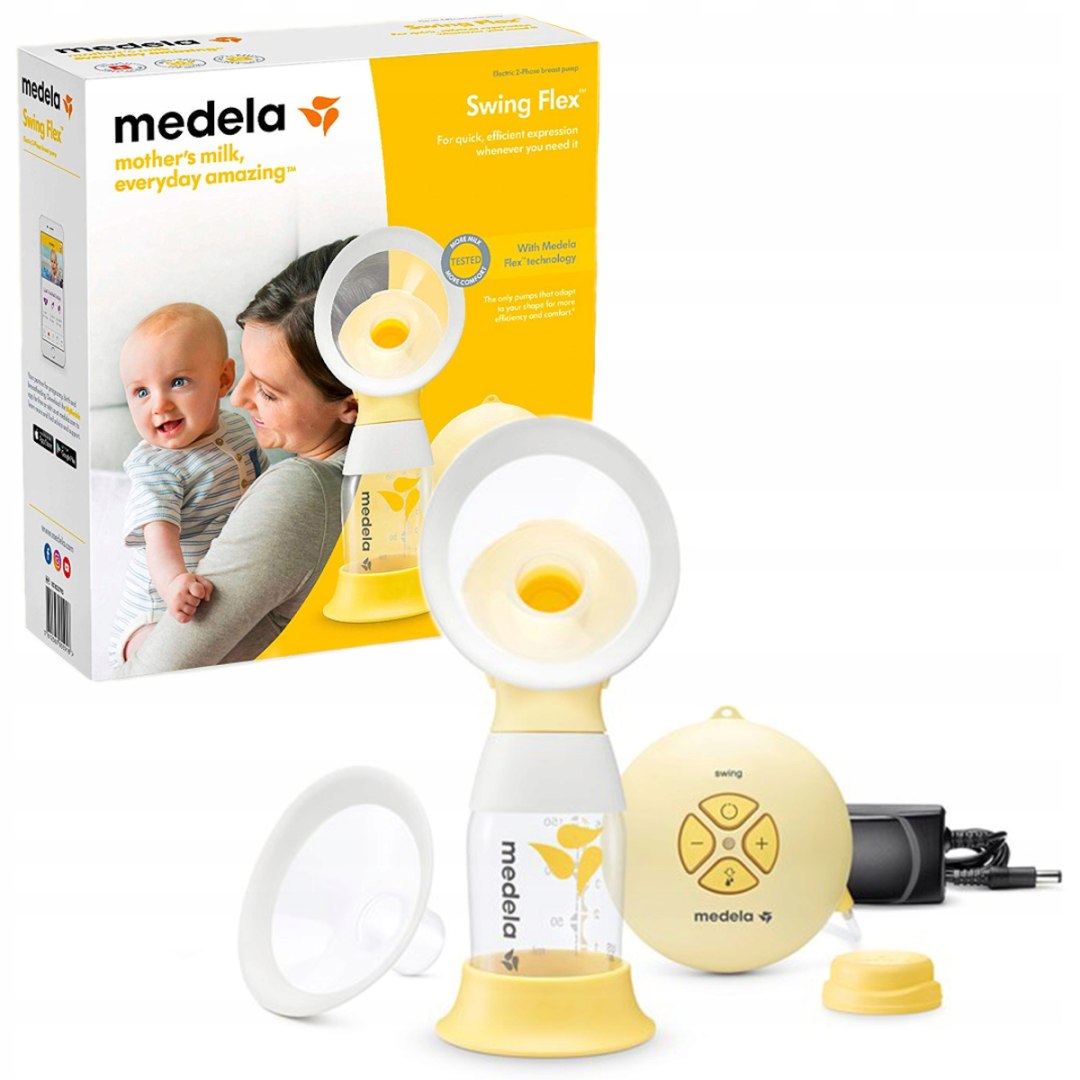 MEDELA 2 FAZOWY ELEKTRYCZNY LAKTATOR SWING FLEX BUTELKA UCHWYT KONEKTOR