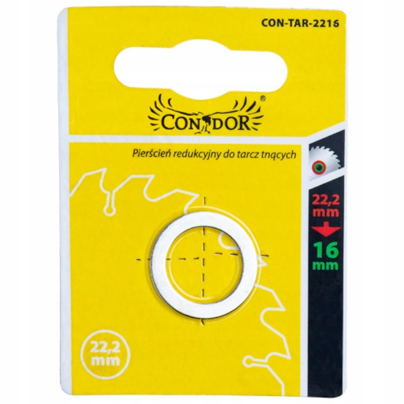 PIERŚCIEN REDUKCYJNY REDUKCJA DO TARCZ TNĄCYCH 22,2mm do 16mm GRUBOŚĆ 1,2