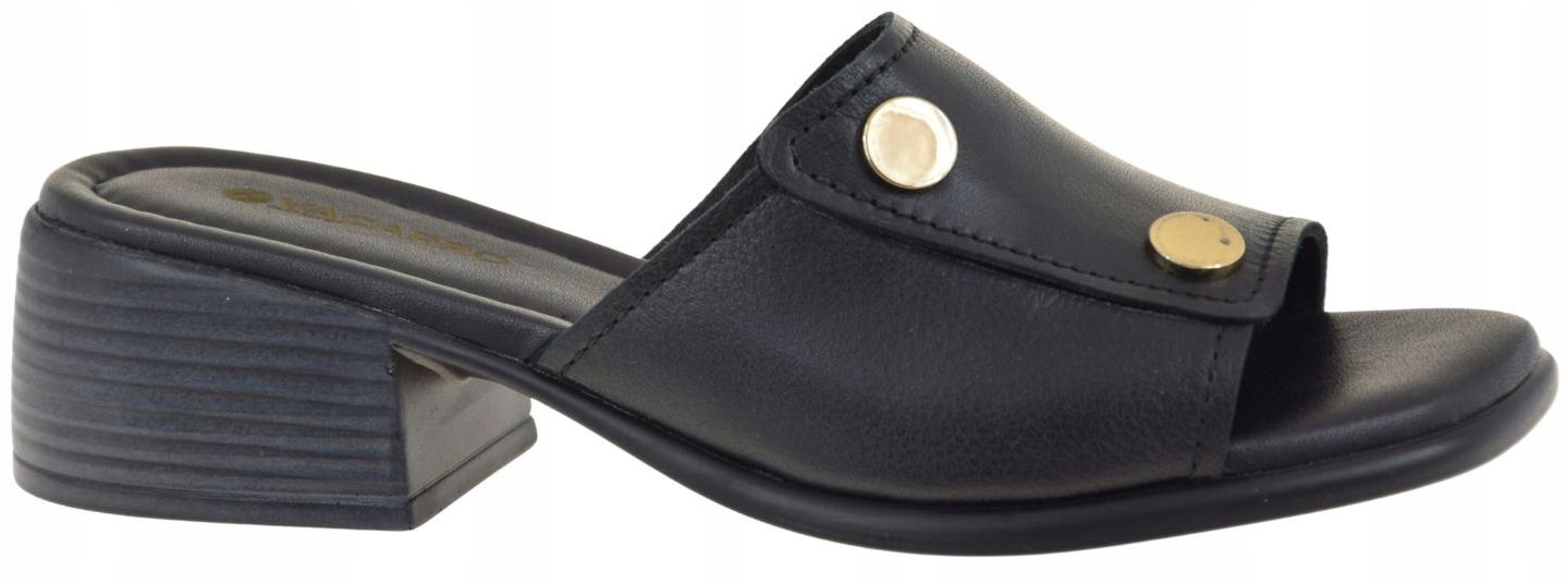 Elegantní nazouváky černé na podpatku Vacarro 1806-26018 R38