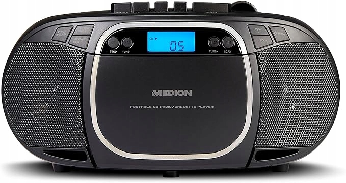 Radioodtwarzacz niemiecki MEDION BOOMBOX STEREO FM CD-MP3 USB KASETA AUX Model MD44176