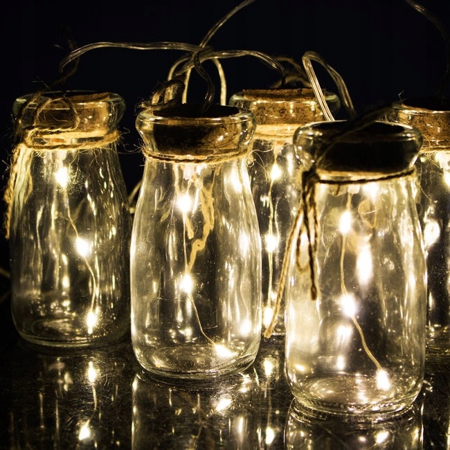 LAMPKI CHOINKOWE 5 BUTELEK 15 LED ŚWIĘTA DRUCIKI Materiał inny