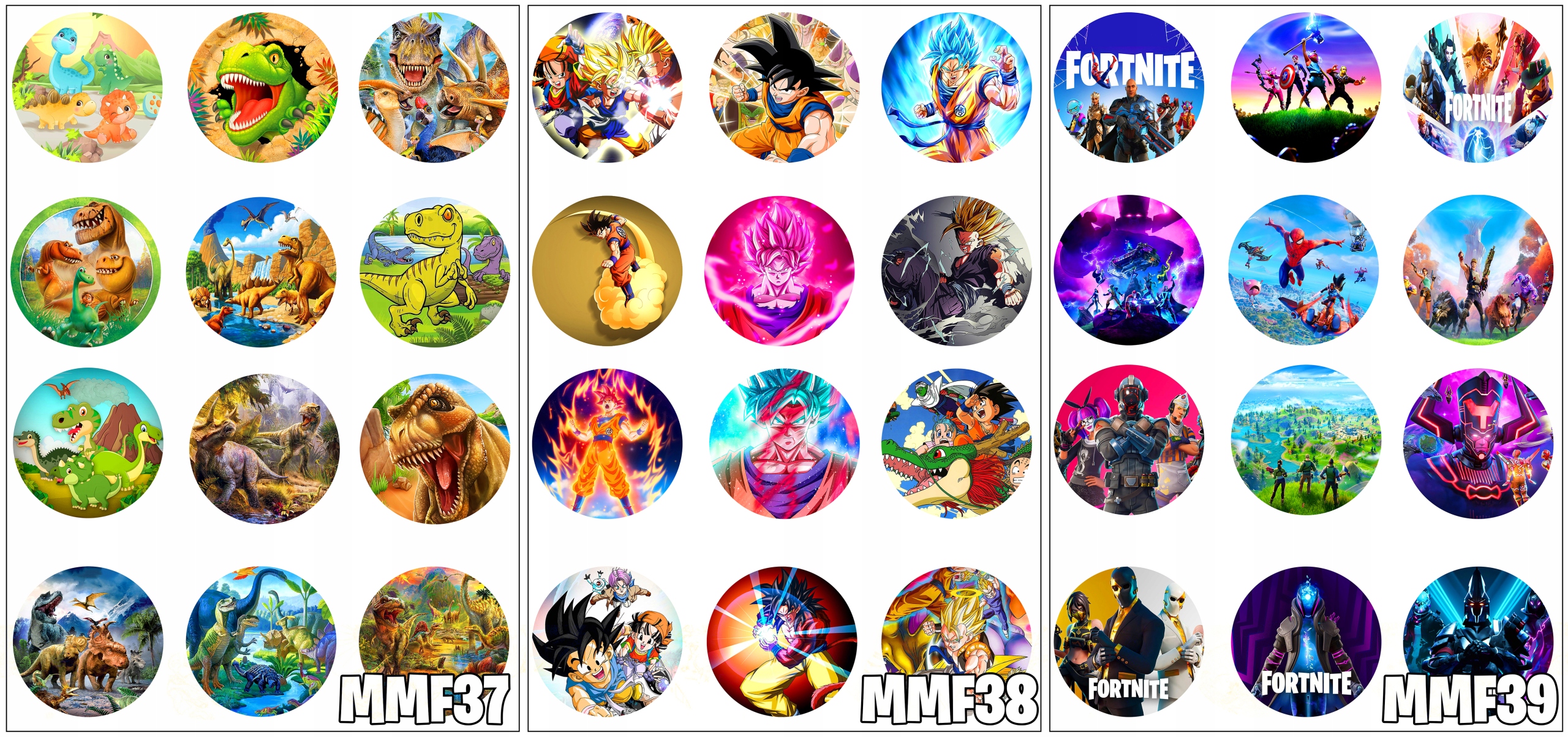 OPŁATEK NA MUFFINKI CIASTECZKA FORTNITE 12 SZT Motyw bajkowy