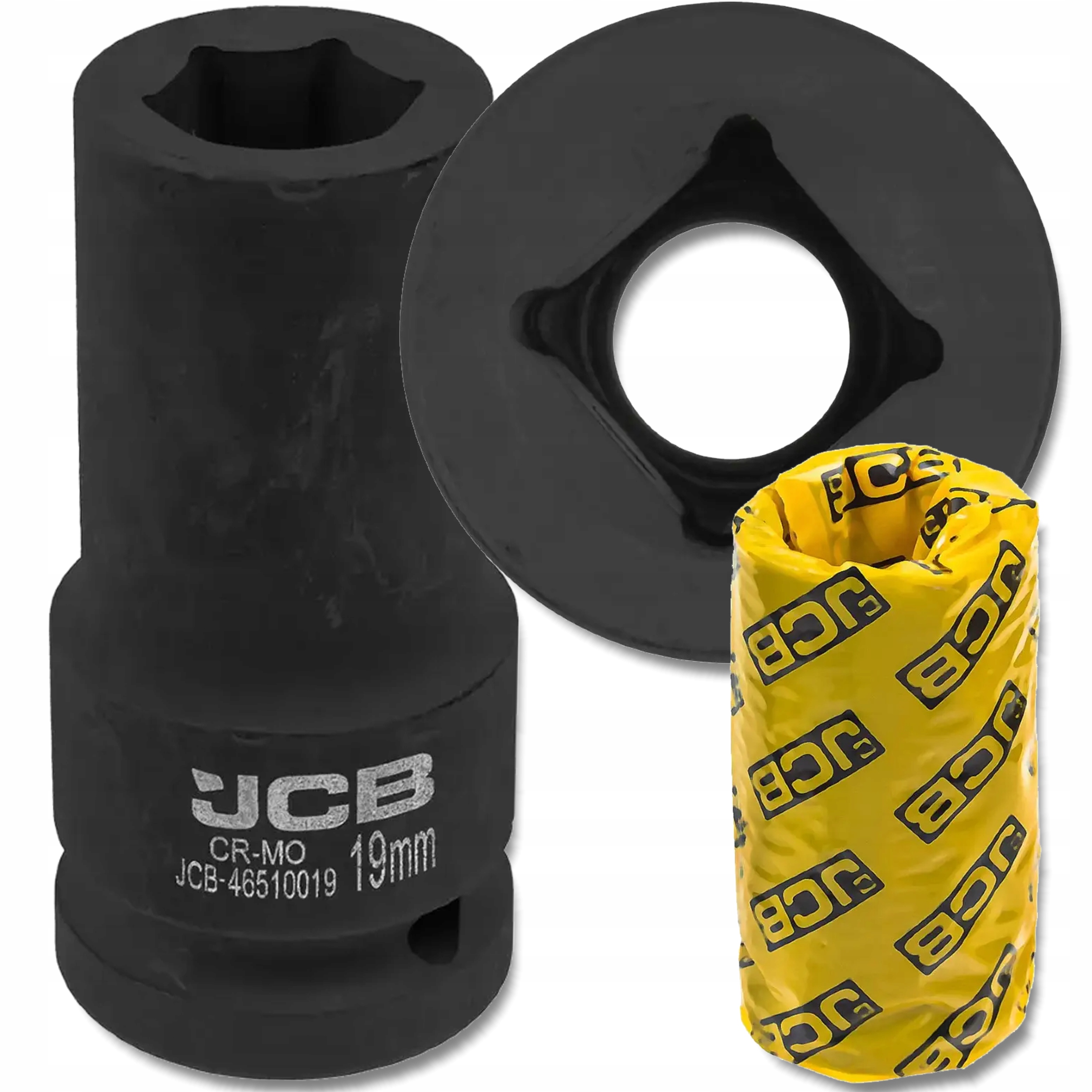 Nasadka udarowa głęboka 3/4" Cr-Mo 6-kątna klucz nasadowy 19 mm Jcb