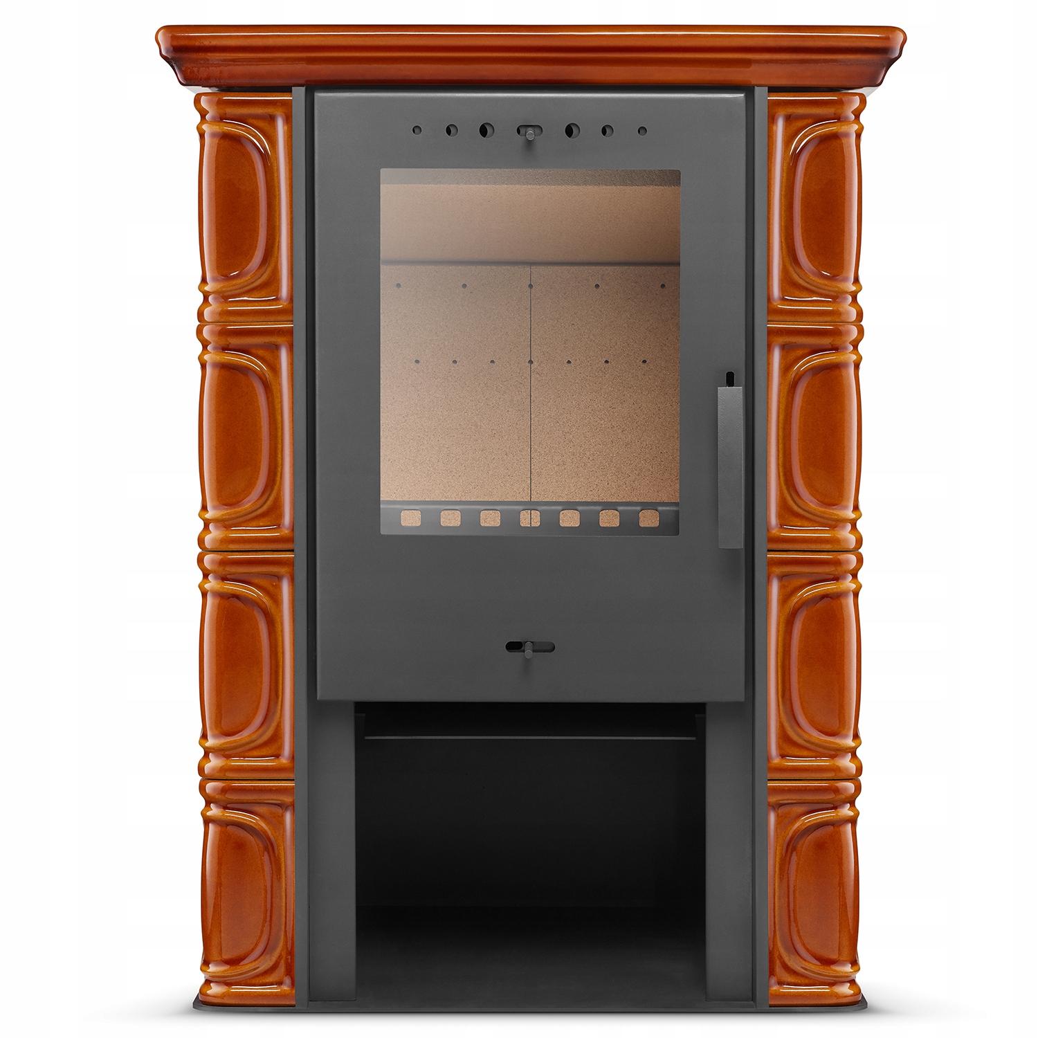 Kachlový krb kamna volně stojící krbová vložka koza Eldur honey