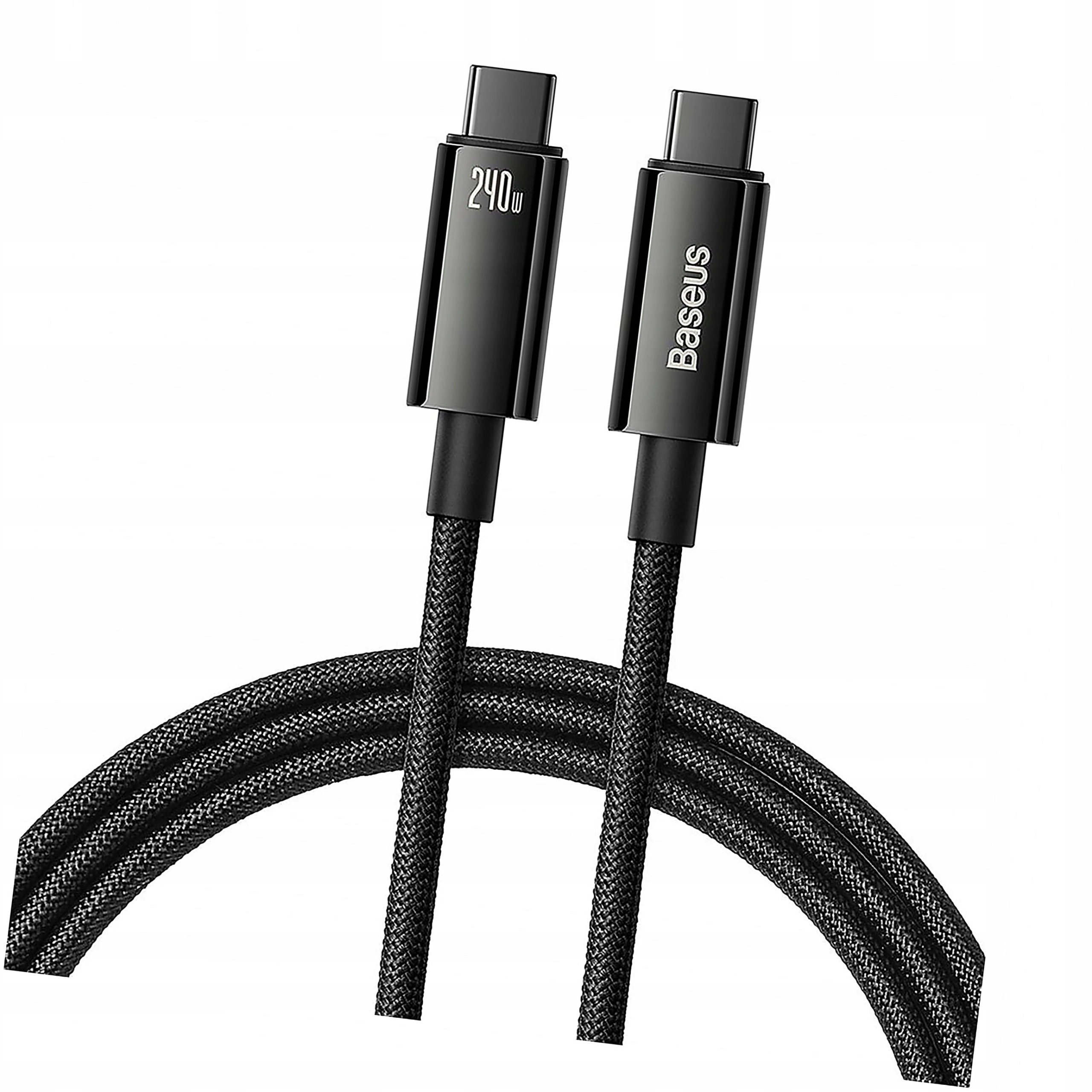 Kabel Baseus CAWJ040001 Usb-c Usb-c 240W 480Mb/s 1m czarny