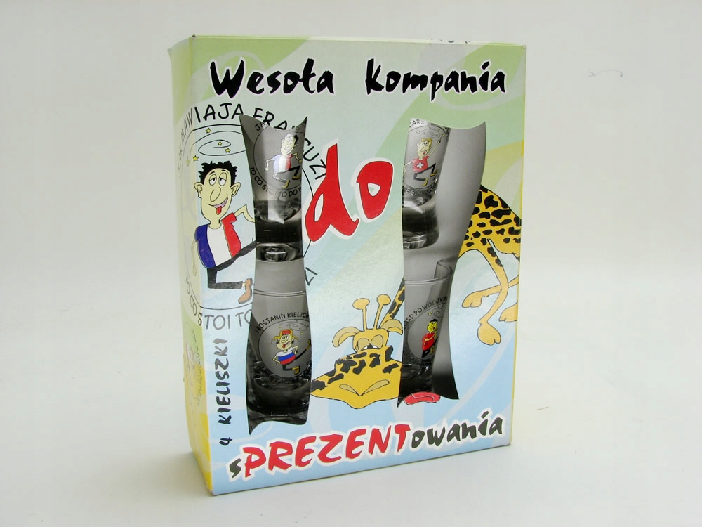 

Zestaw 4 kieliszków do wódki; zdobione shoty '143