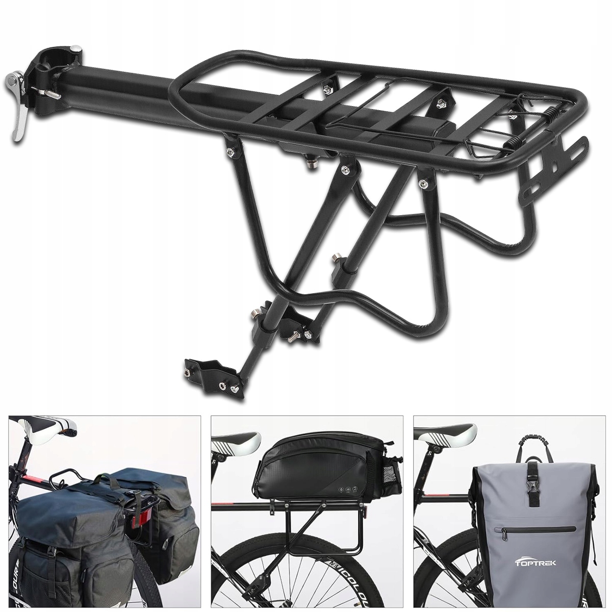 Bagażnik Rowerowy Tylny Aluminiowy Regulowany
