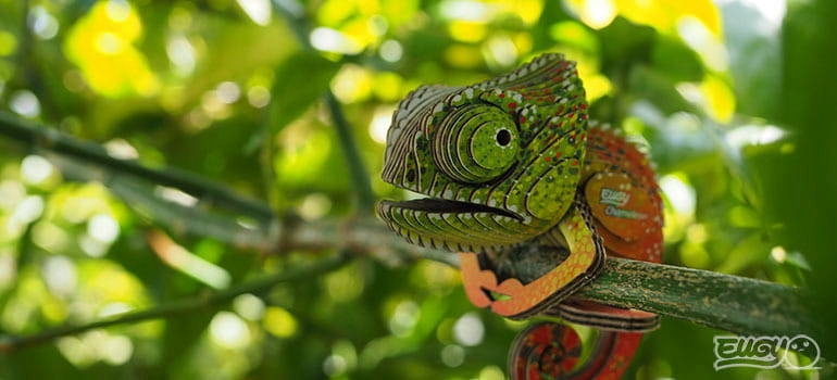 Puzzle 3D Układanka Kameleon - Eko zestaw kreatywny dla dzieci 6 lat+, Eugy Certyfikaty, opinie, atesty CE EN 71