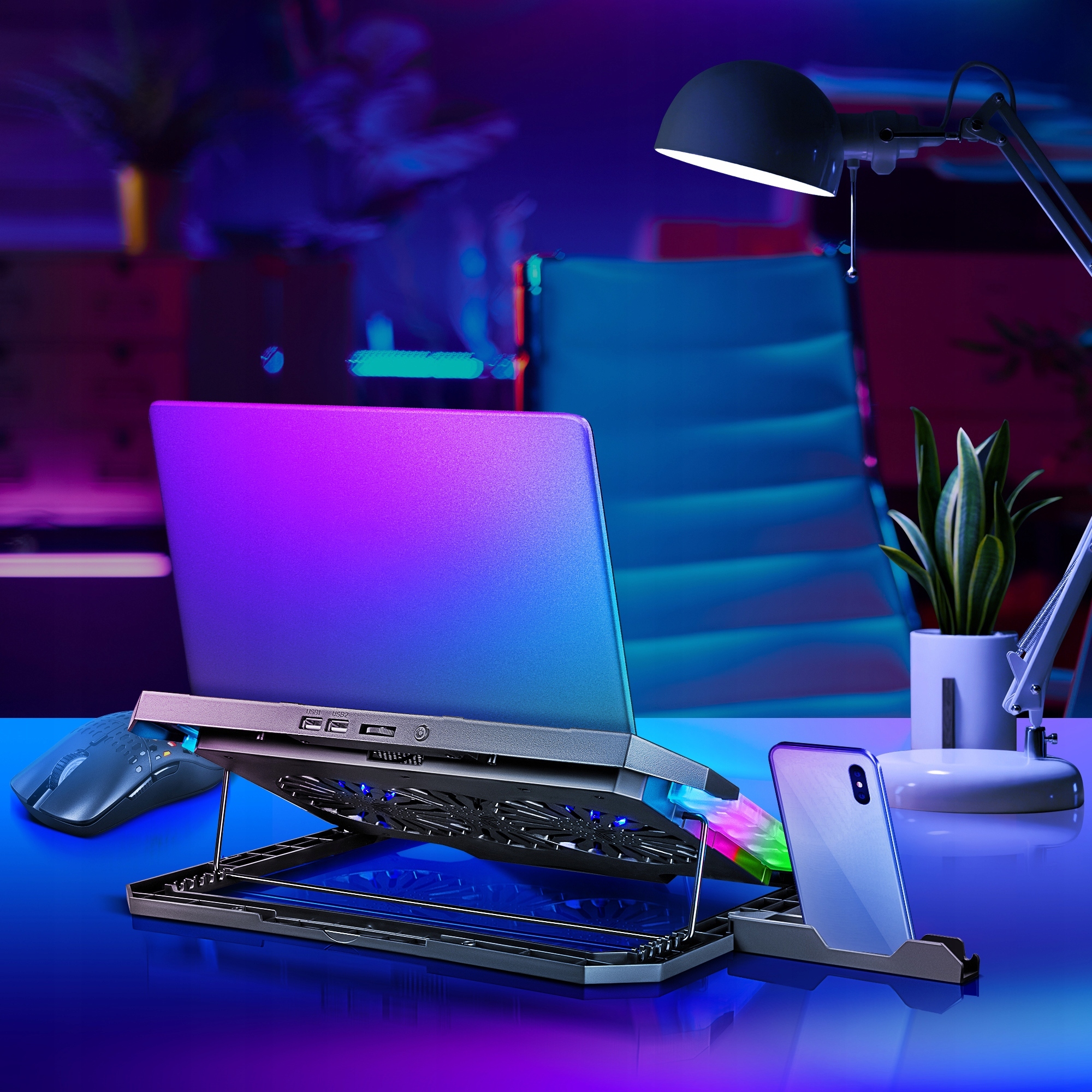 PODSTAWKA DEFENDER POD LAPTOPA NS-502 15.6"-17" 2W 2xUSB — 16
