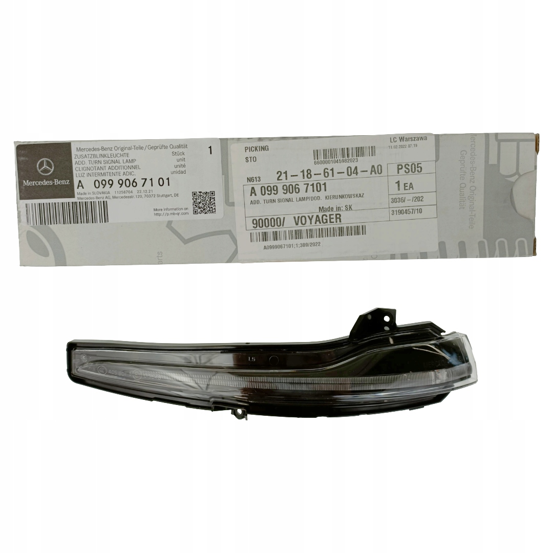 Směrové světlo v zrcátku C W205 Glc C253 W447 Mercedes Oe A0999067101