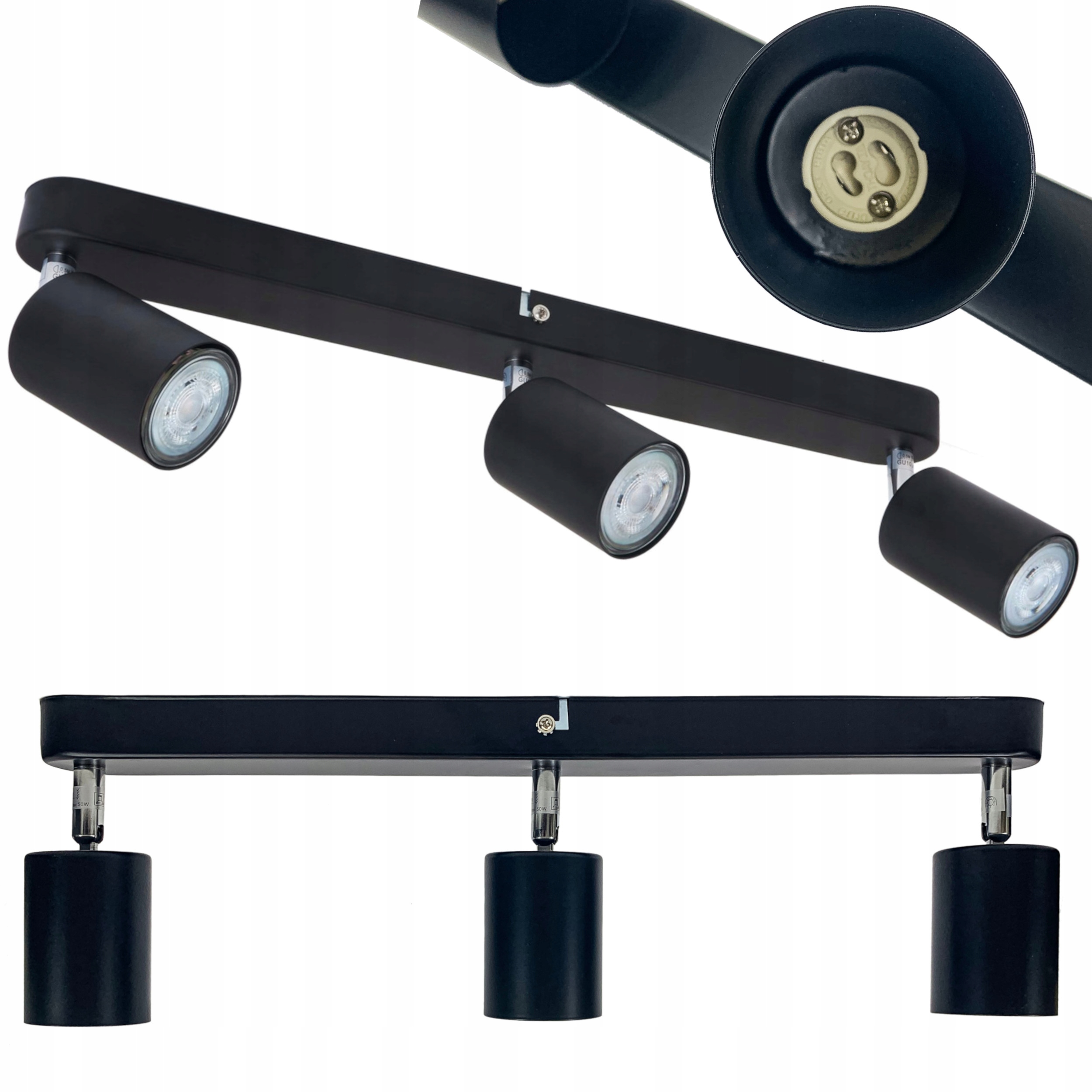 

Lampa sufitowa szyna oprawa halogenowa Led 3x GU10