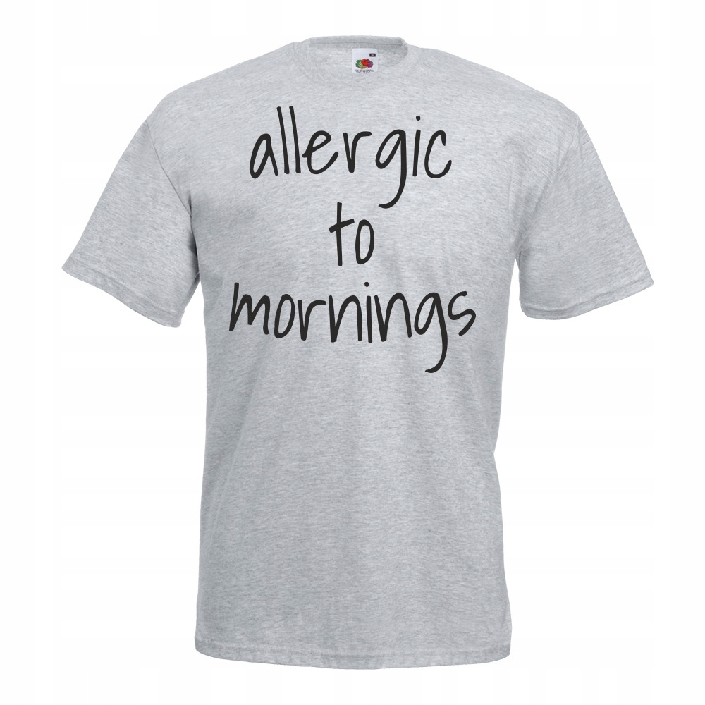 

Koszulka allergic to mornings XL szara