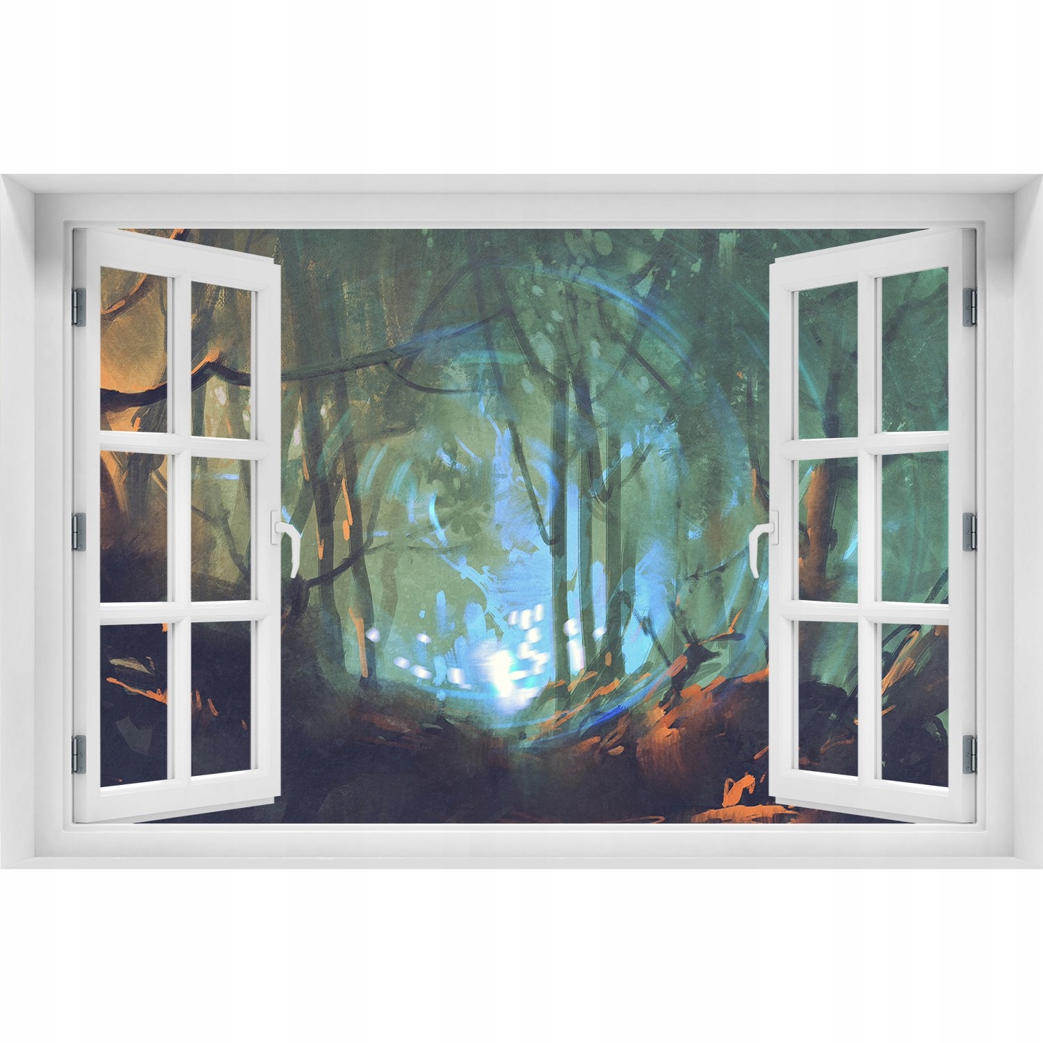 

3D Okno Naklejka na ścianę Mistyczny las 120x80