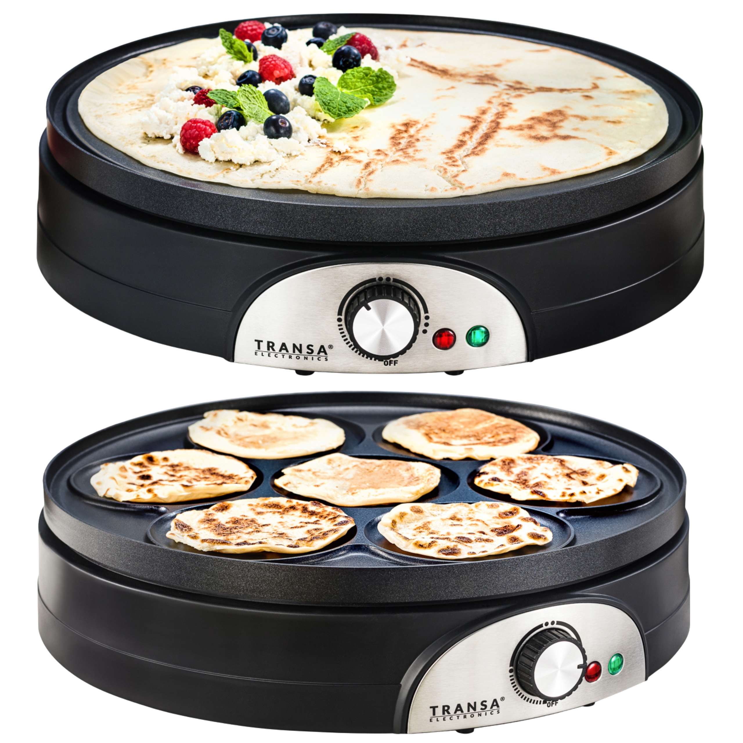 Oboustranná Palačinkovačka 2v1 Palačinky a Pancake Termostat Transa XXXL 1500W