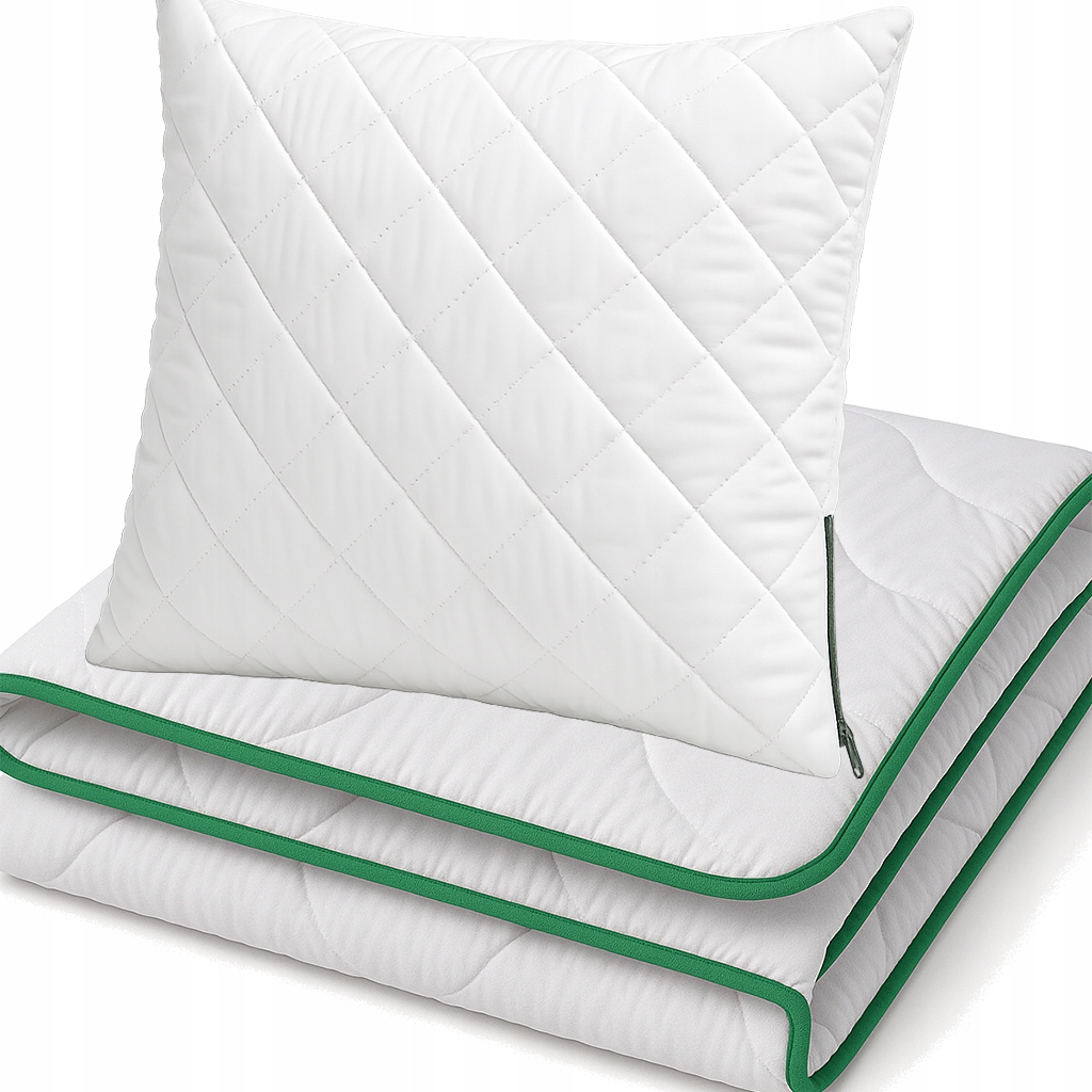 Sada Přikrývka 220x200 Prošívaný Polštář 70 × 80 CM mikrovlákno Antialergická