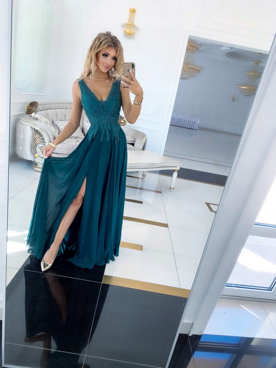 Šaty Na Svatební Hostinu Queen Dlouhá Zelená 42 XL