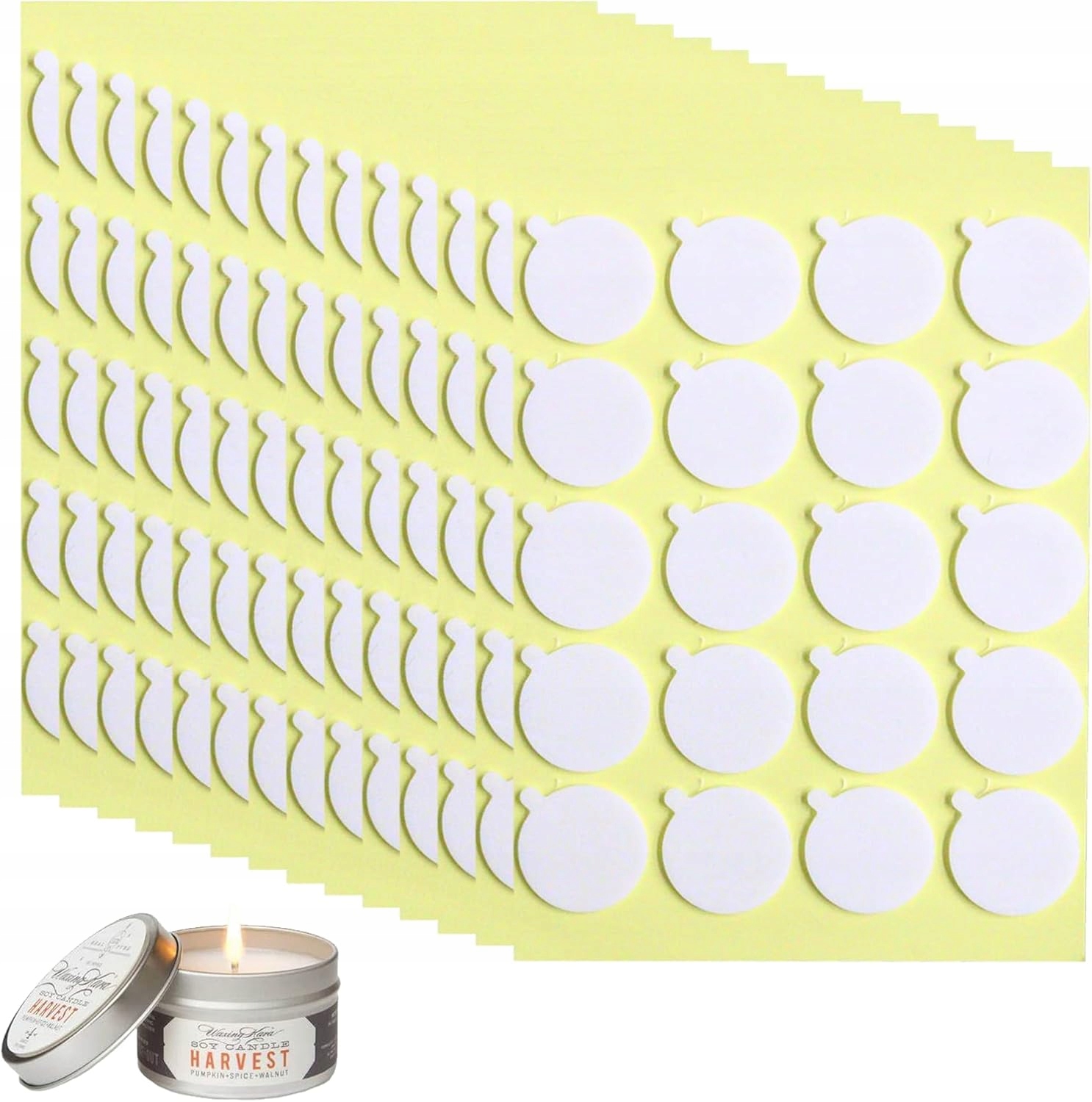 280X Samolepky Na Knoty Svíček Lepené V Horkém Vosku Odolné Vůči Teplu 2 cm