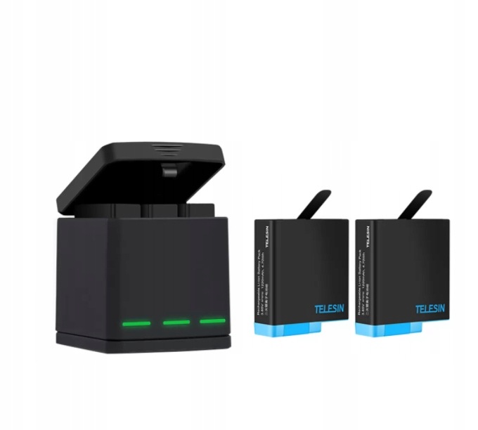 3-kanálová nabíječka Telesin Box pro GoPro Hero 5-8 +2 aku