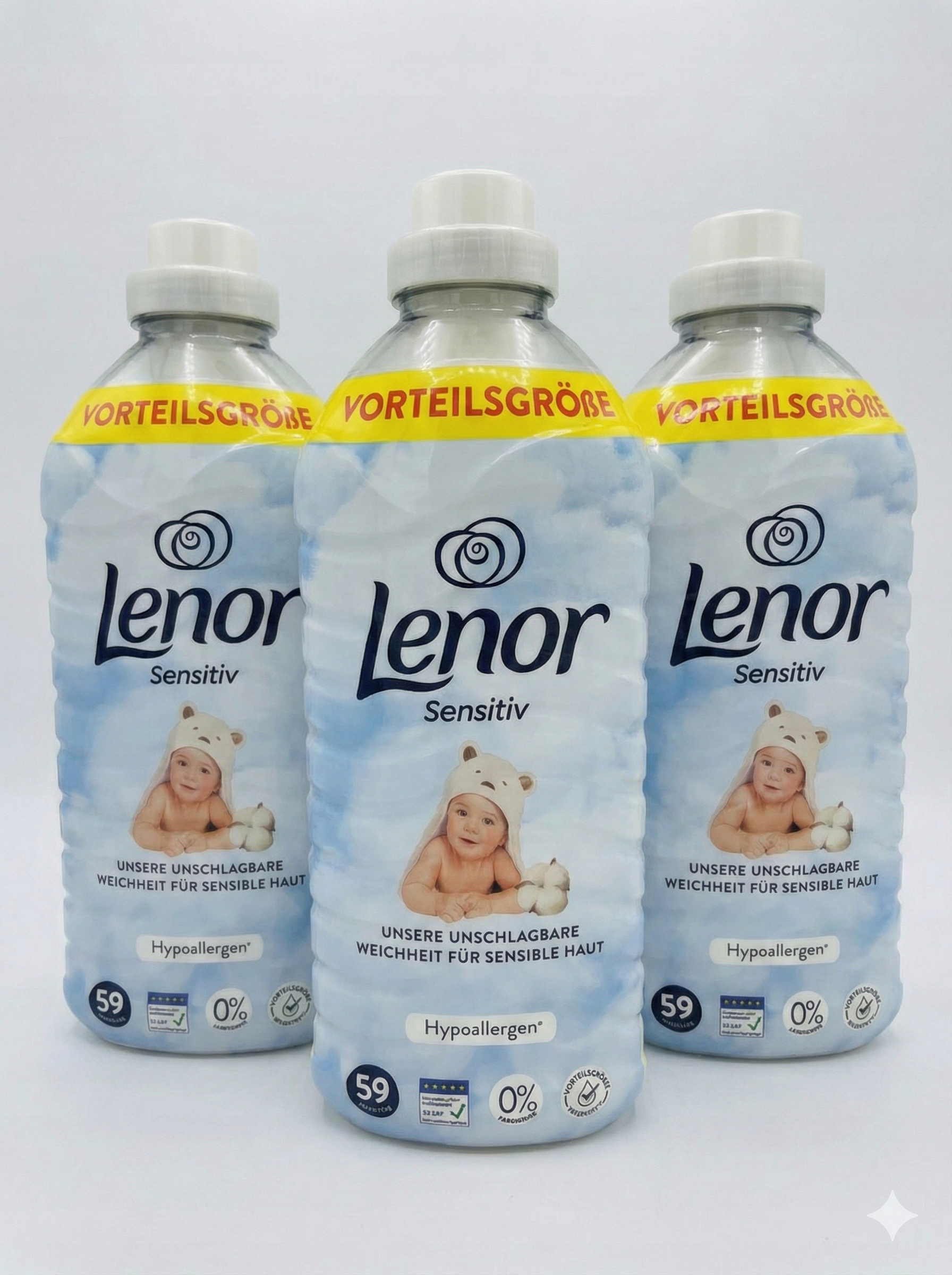 Levně Set 3x Lenor Sensitiv tekutá aviváž 177 praní (3x 1,239 l) němčina