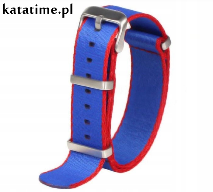 PASEK NATO 20 mm do zegarka nylonowy wodoodporny niebieski ciemnobłękitny