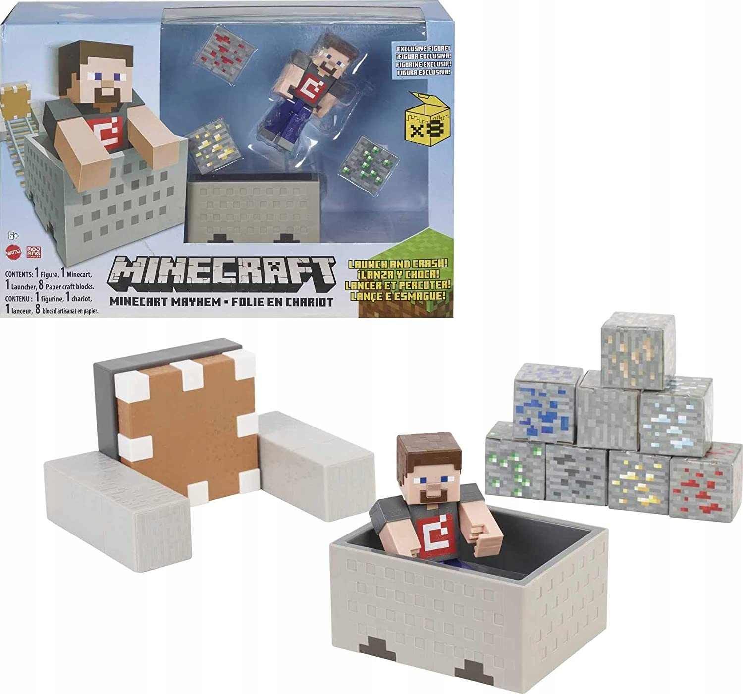 HIT! | MINECRAFT FIGURKA STEVE + WAGONIK DEMOLKA Kod producenta GVL55