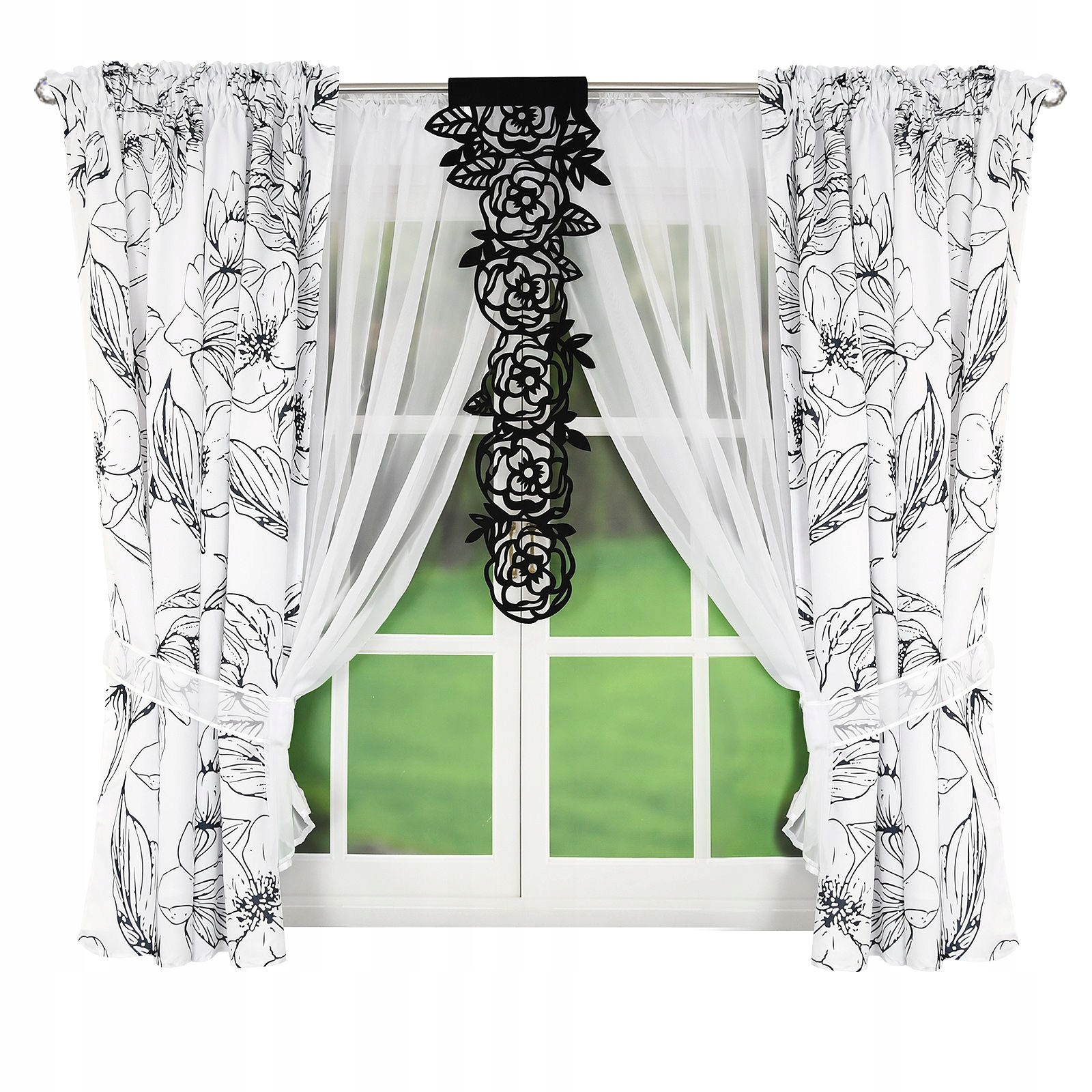 Hotová Záclona Panel Květiny 400x160 Laser