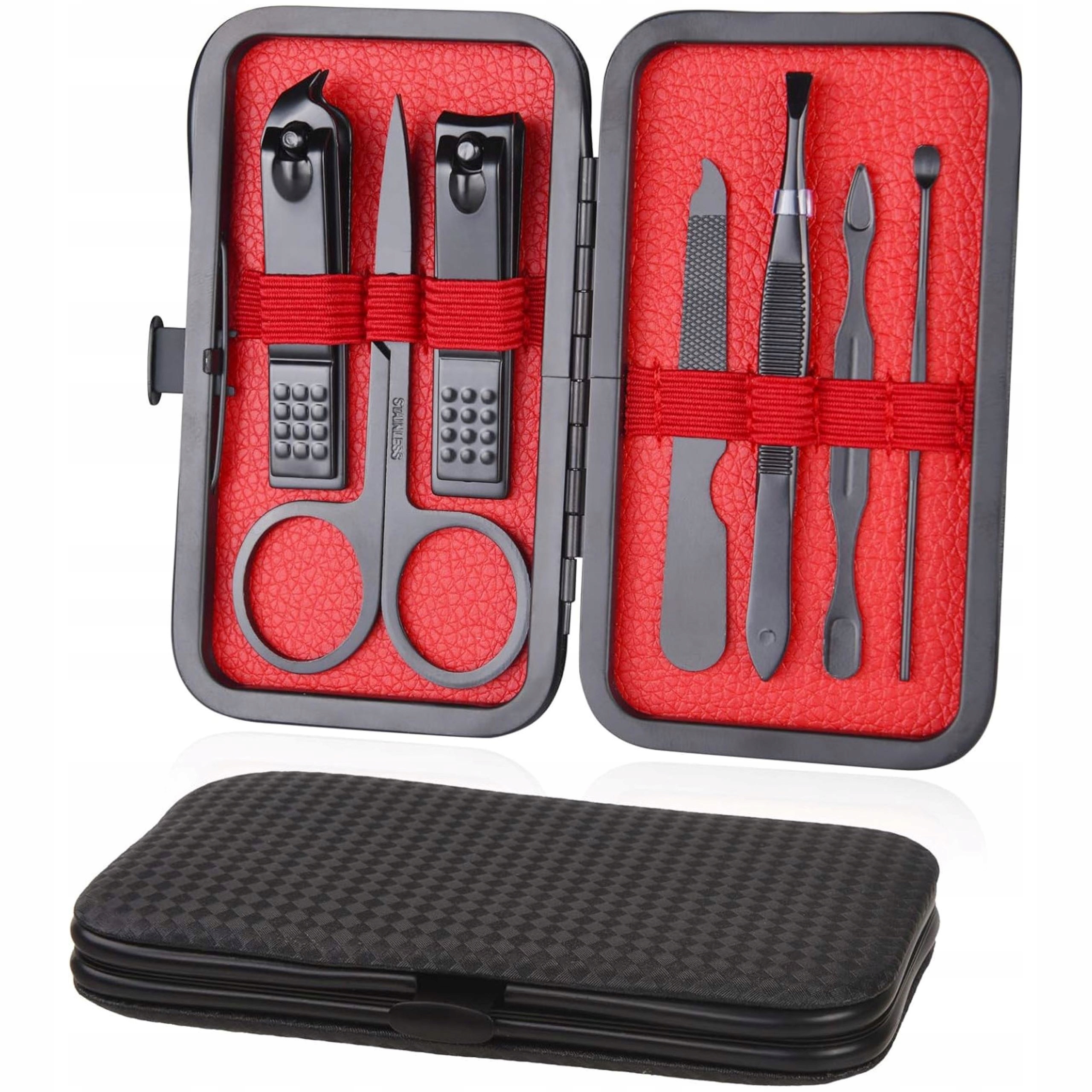 PROFESJONALNY ZESTAW DO MANICURE PEDICURE 7 NARZĘDZI DO PAZNOKCI I BRWI