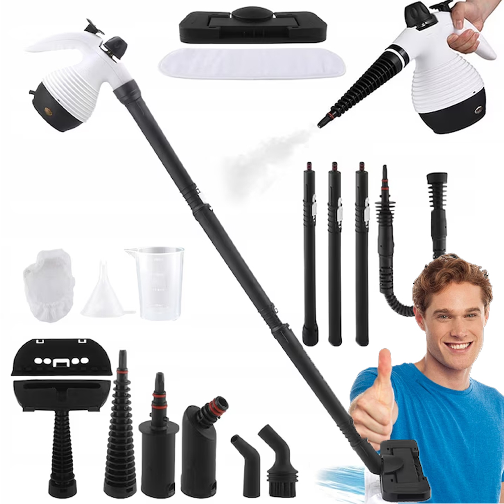 Parní Čistič Parní Mop Čistič Oken Spár Ruční 0,35 L Sada 1050 W