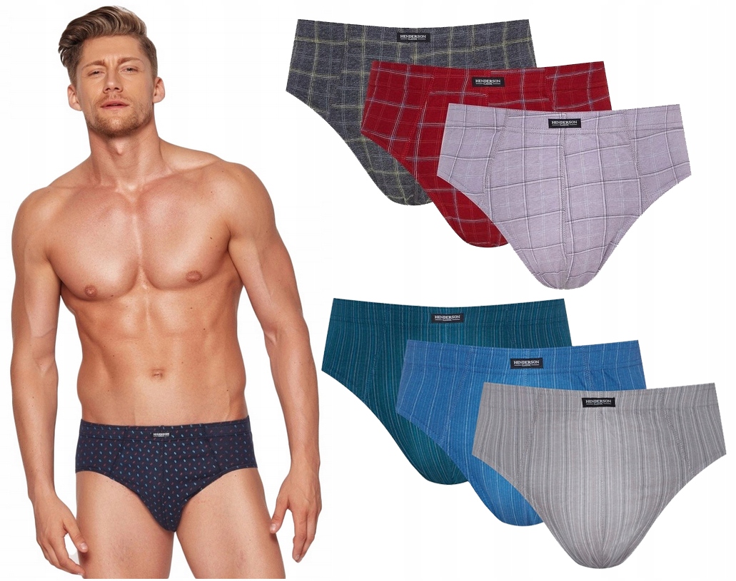 HENDERSON MAJTKI SLIPY MĘSKIE BAWEŁNA 1446 6 SZT. MIX M
