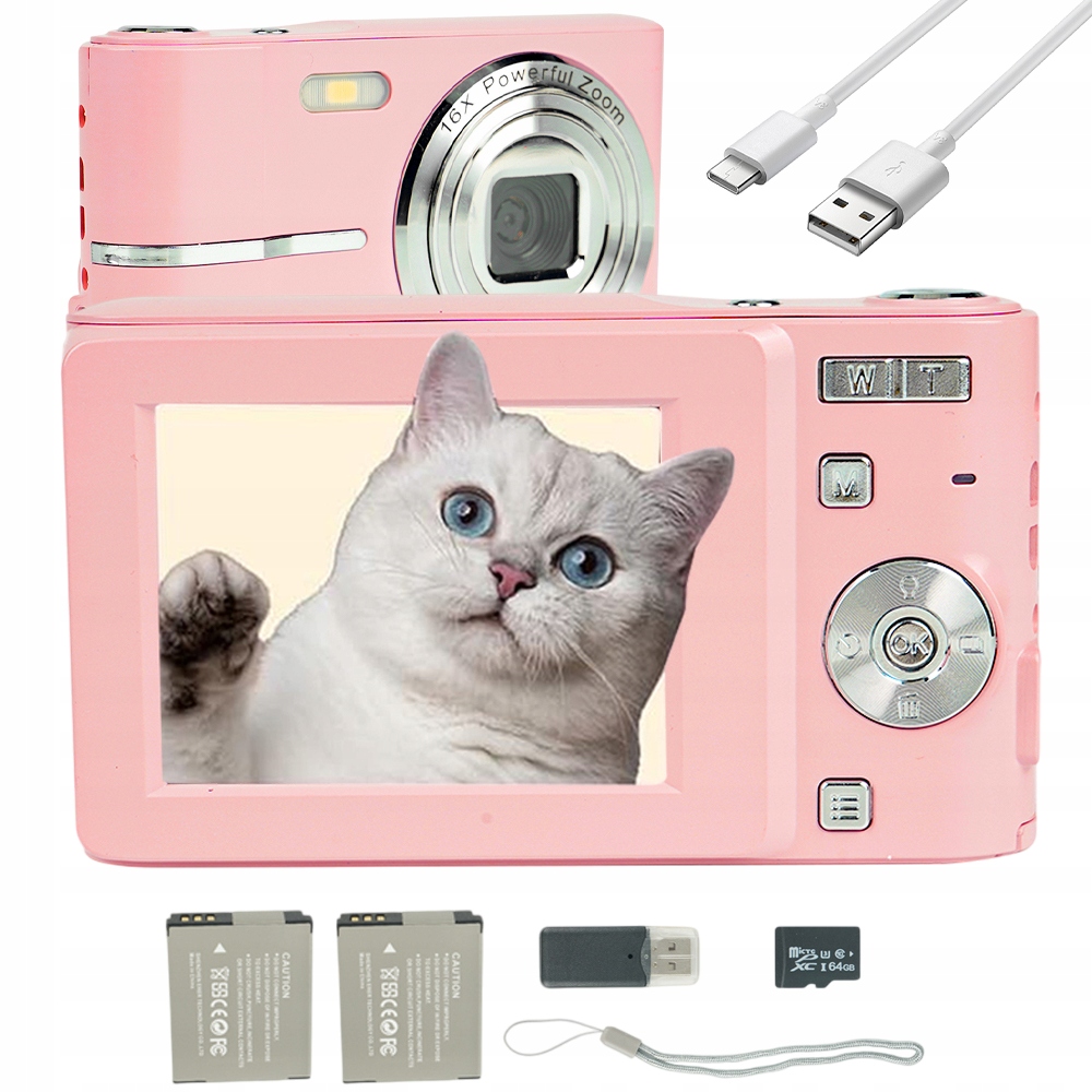 Kompaktní Digitální Fotoaparát Hd 4K 50MP Vyplňovací Blesk 16x Zoom