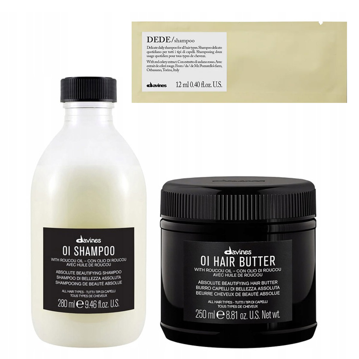 Davines Oi šampon 280 ml máslo pro všechny typy vlasů Dárek