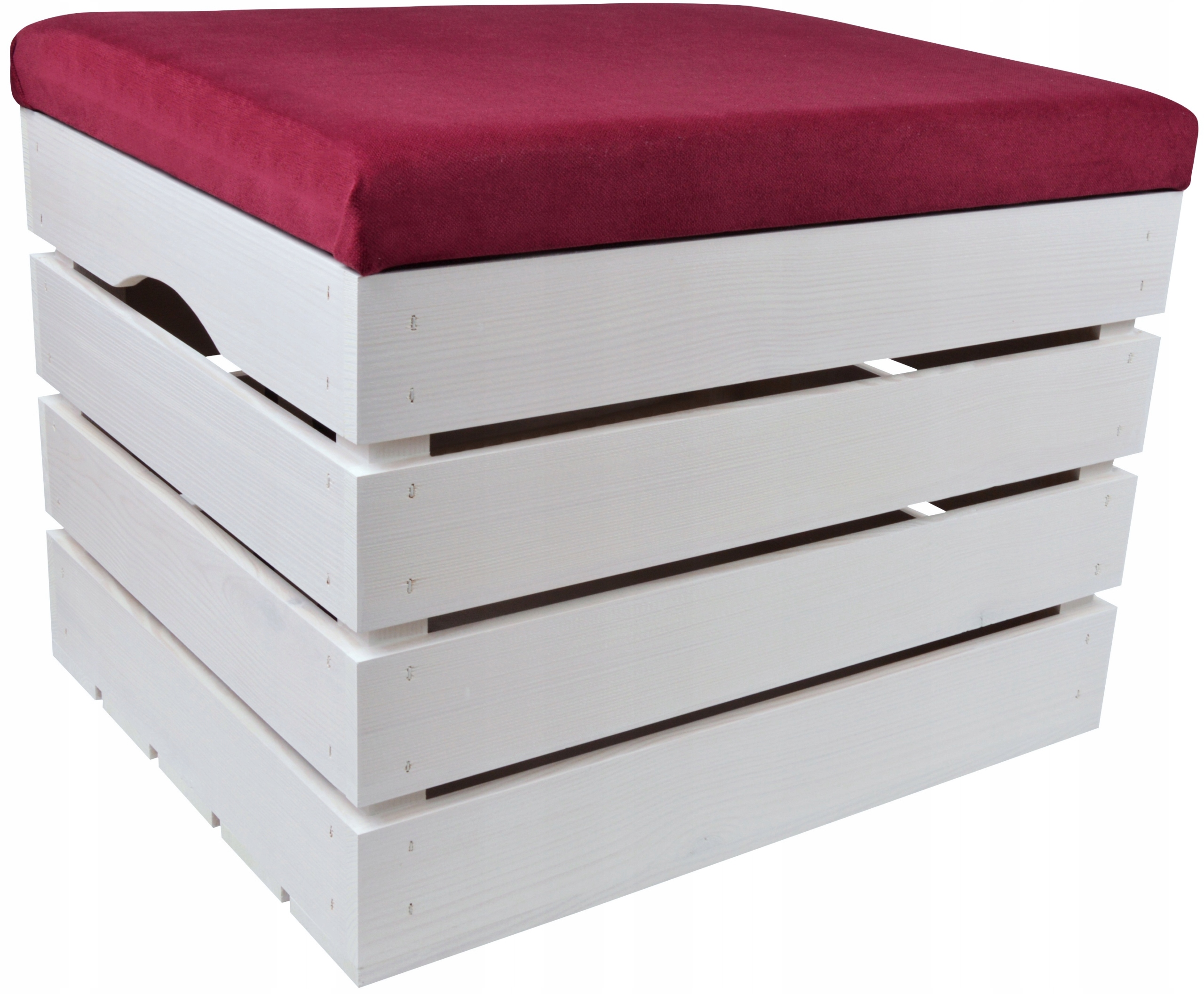 Taburet Dřevěný Borovicový Kufr Čalouněná Truhla