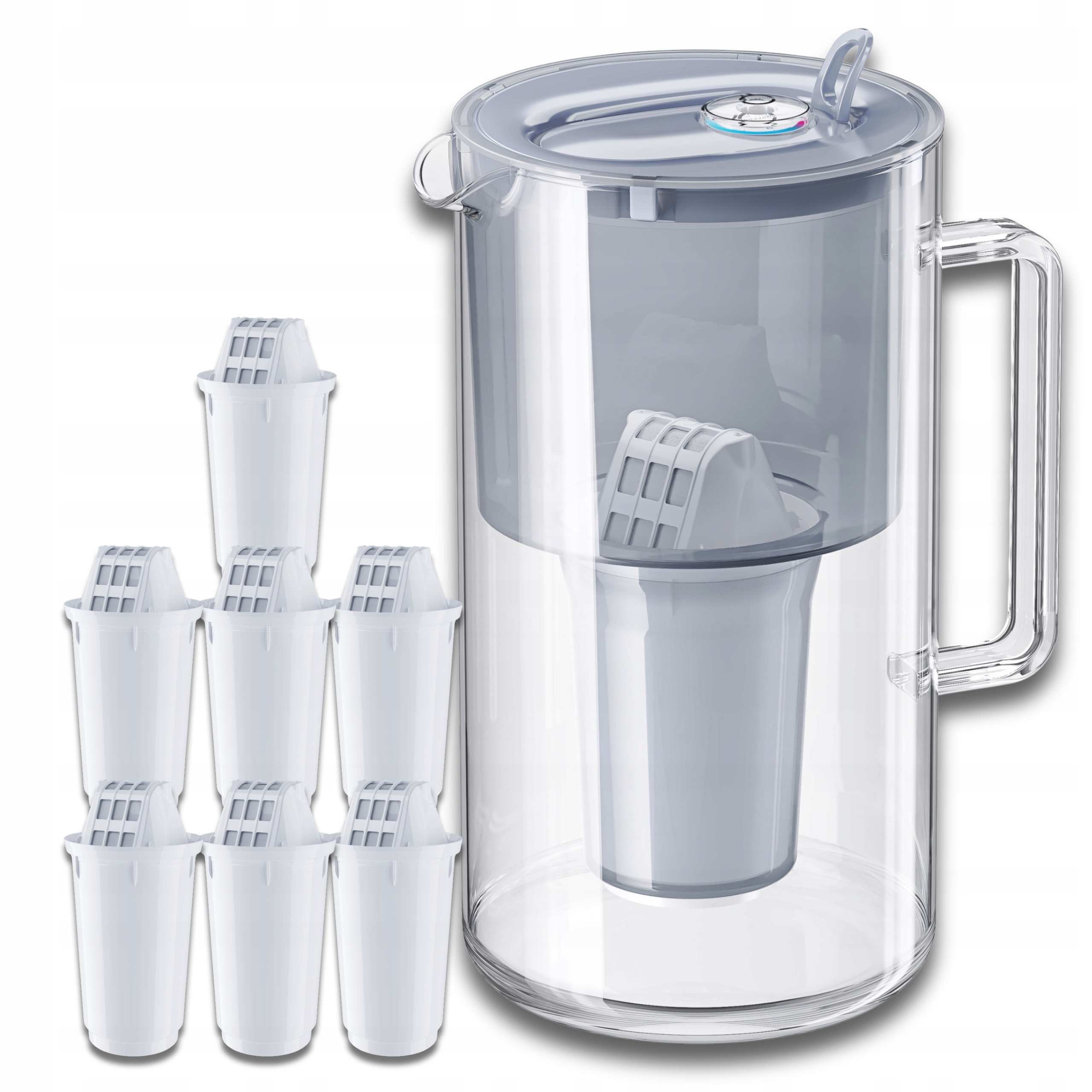 Filtrační konvice skleněná Aquaphor Nord 2,5 l 7 náplní A5 (350 l), šedá