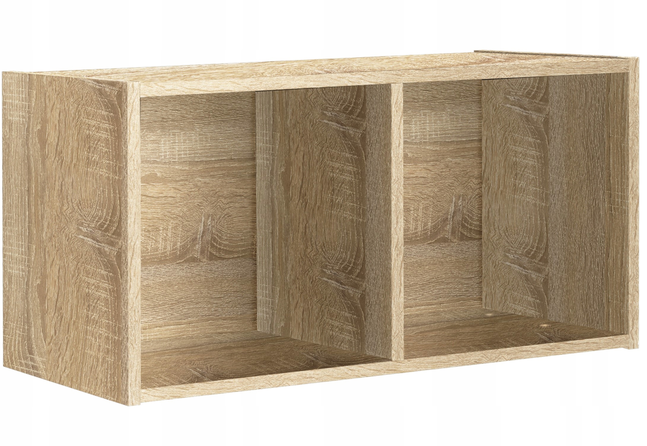 BOX 2 SZAFKA REGAŁ PÓŁKA NA PŁYTY WINYLOWE SEGREGATORY DĄB SONOMA POJEMNIK