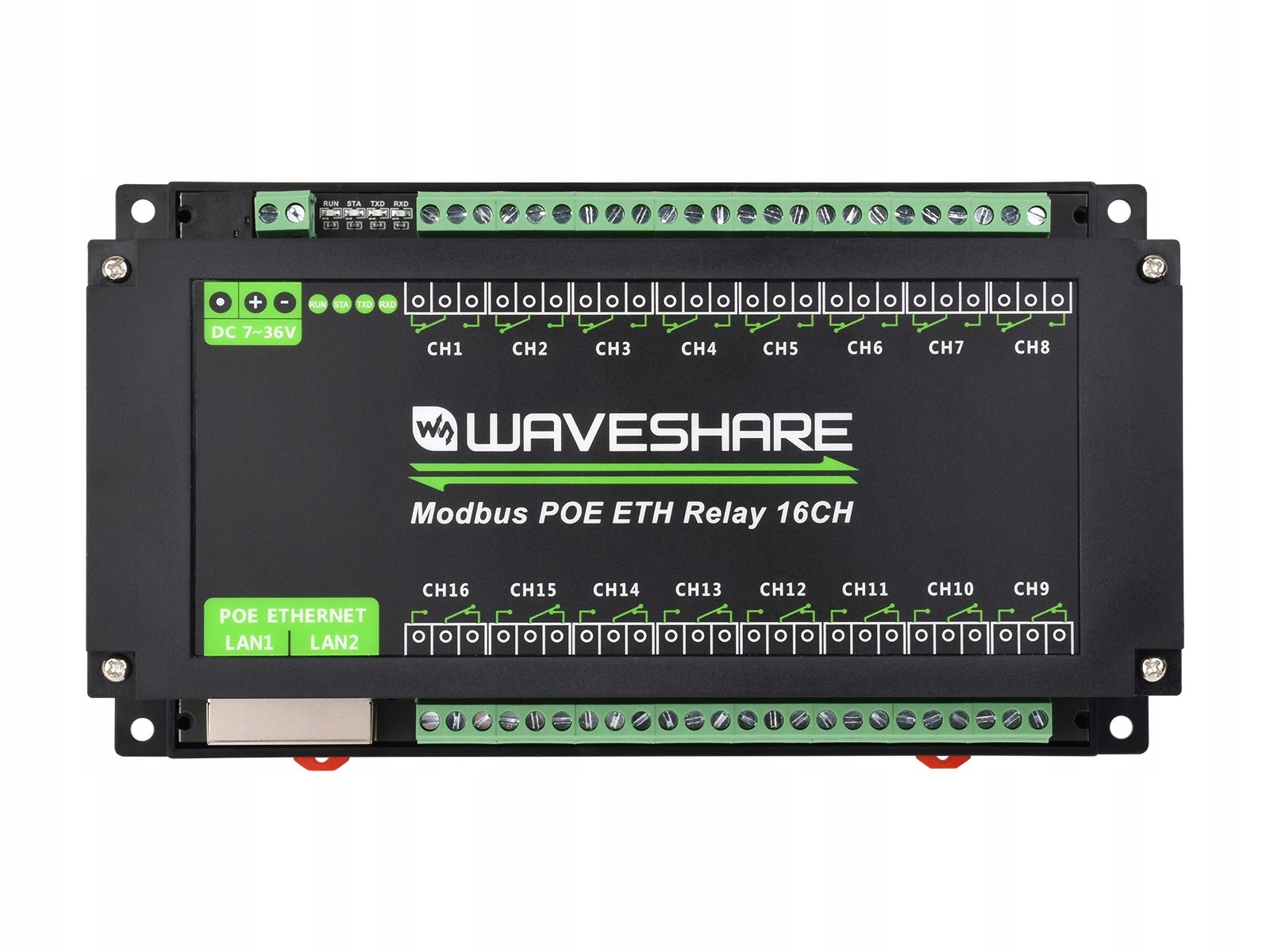 Waveshare 16-Ch Ethernet Relay Module - 16-kanałowy moduł przekaźnikowy Eth Producent WaveShare