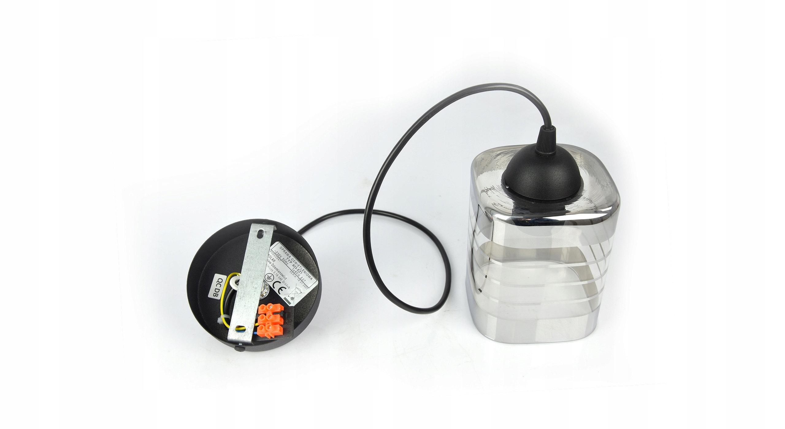 SZKLANA LAMPA WISZĄCA SUFITOWA ŻYRANDOL PLAFON LED Kolekcja Glass Aluminium