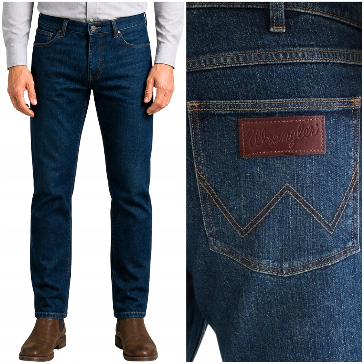 Wrangler Greensboro Valor tmavé jednoduché pánské džínové kalhoty W33 L34