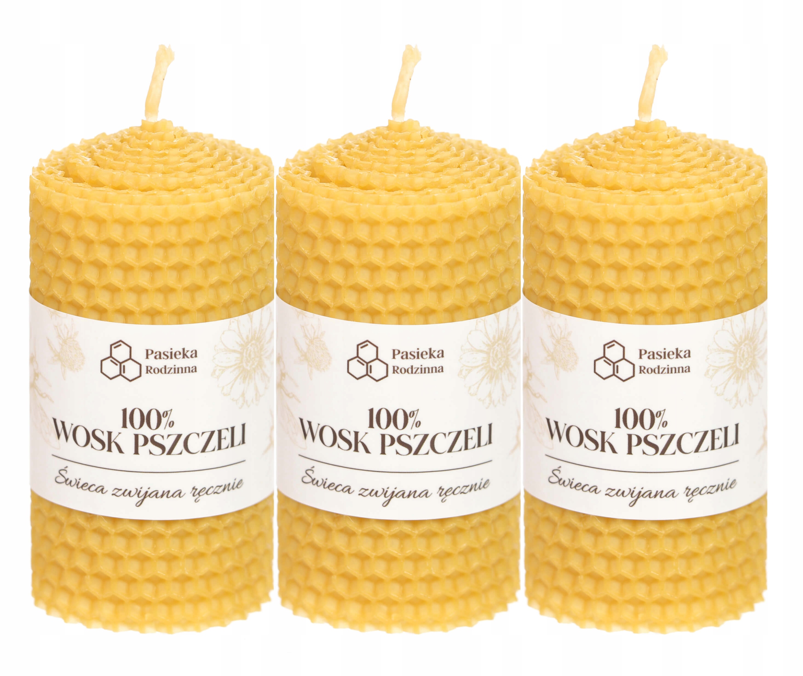 

3x Świeca świeczka z wosku pszczelego 8/5 cm