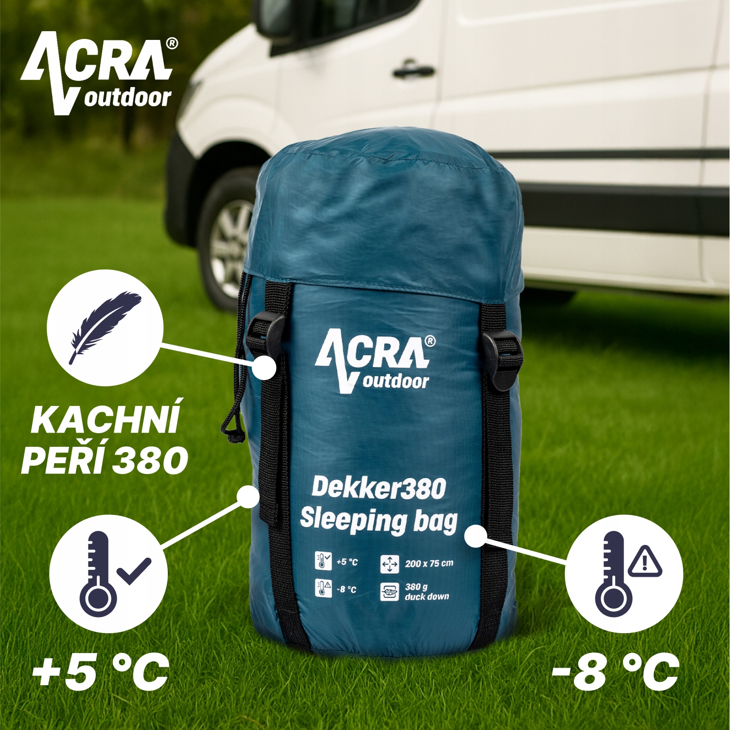 Acra Dekker380, péřový dekový spací pytel, dekáč Model SPM22