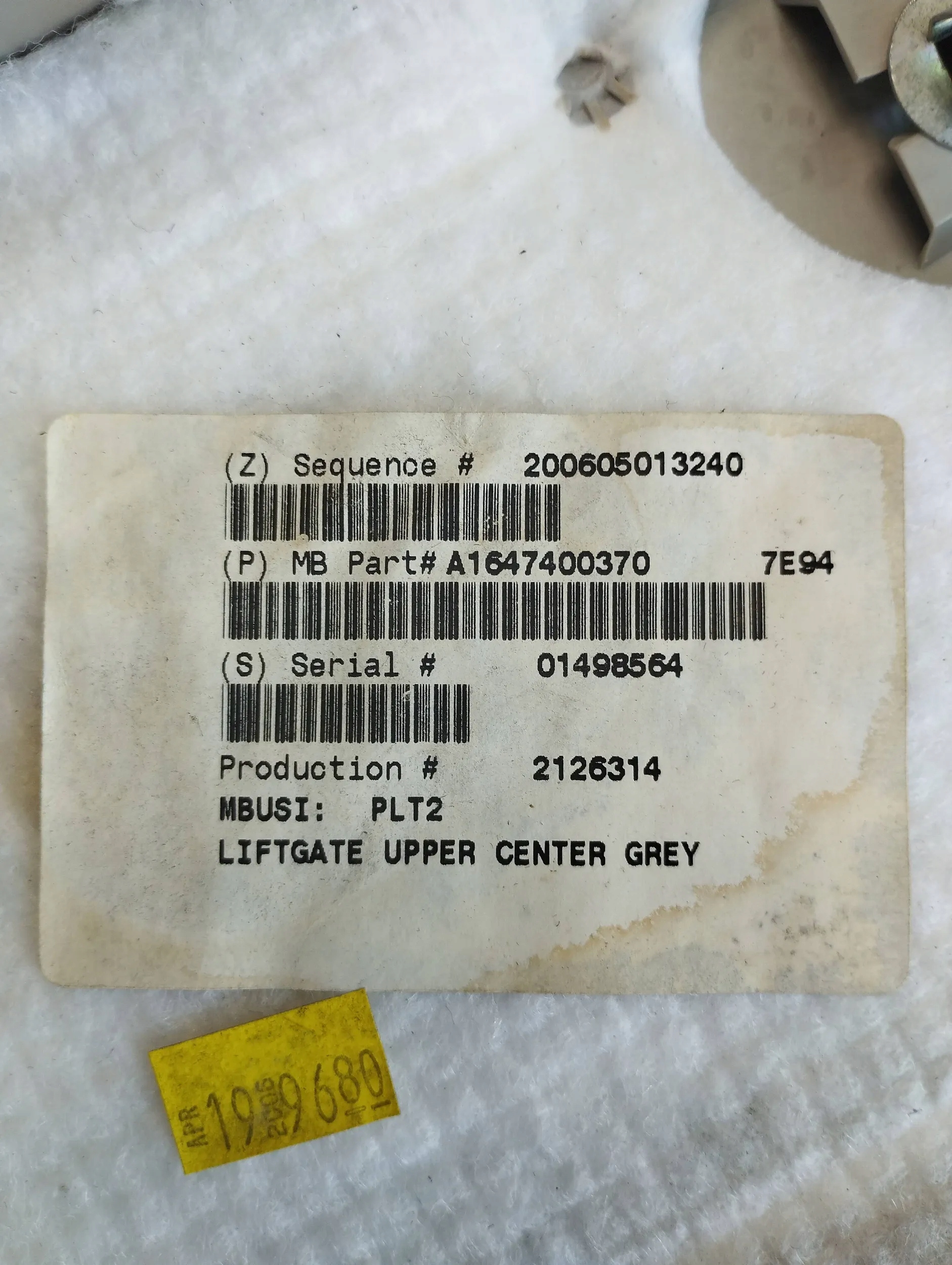Mercedes ML W164 Blende Abdeckung heckklappe A1647400370