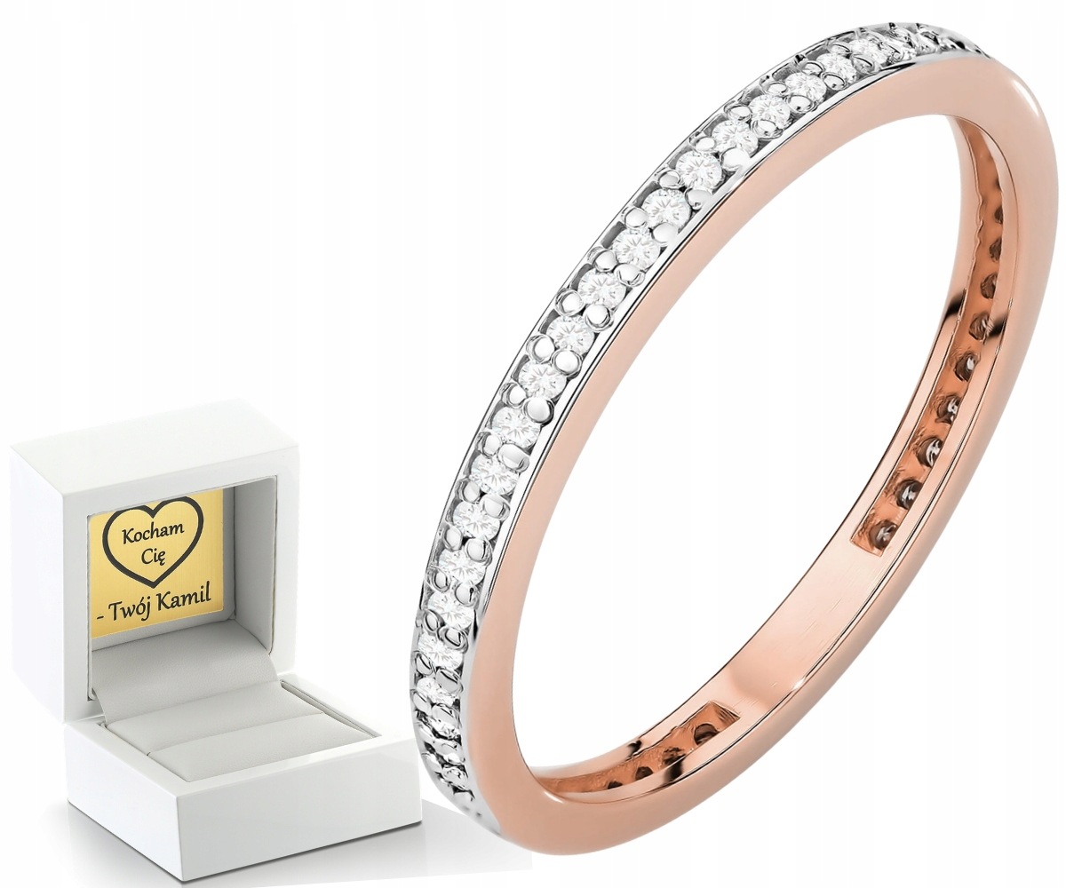 Růžové Zlato Snubní Prsten S Brilianty Kolem 585 Diamantů