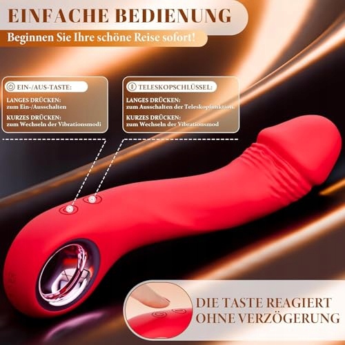 CACUOLA Wibrator Dildo Z Funkcją Pchającą Stymulacja G Punktu Dla Kobiet — miniatura 5