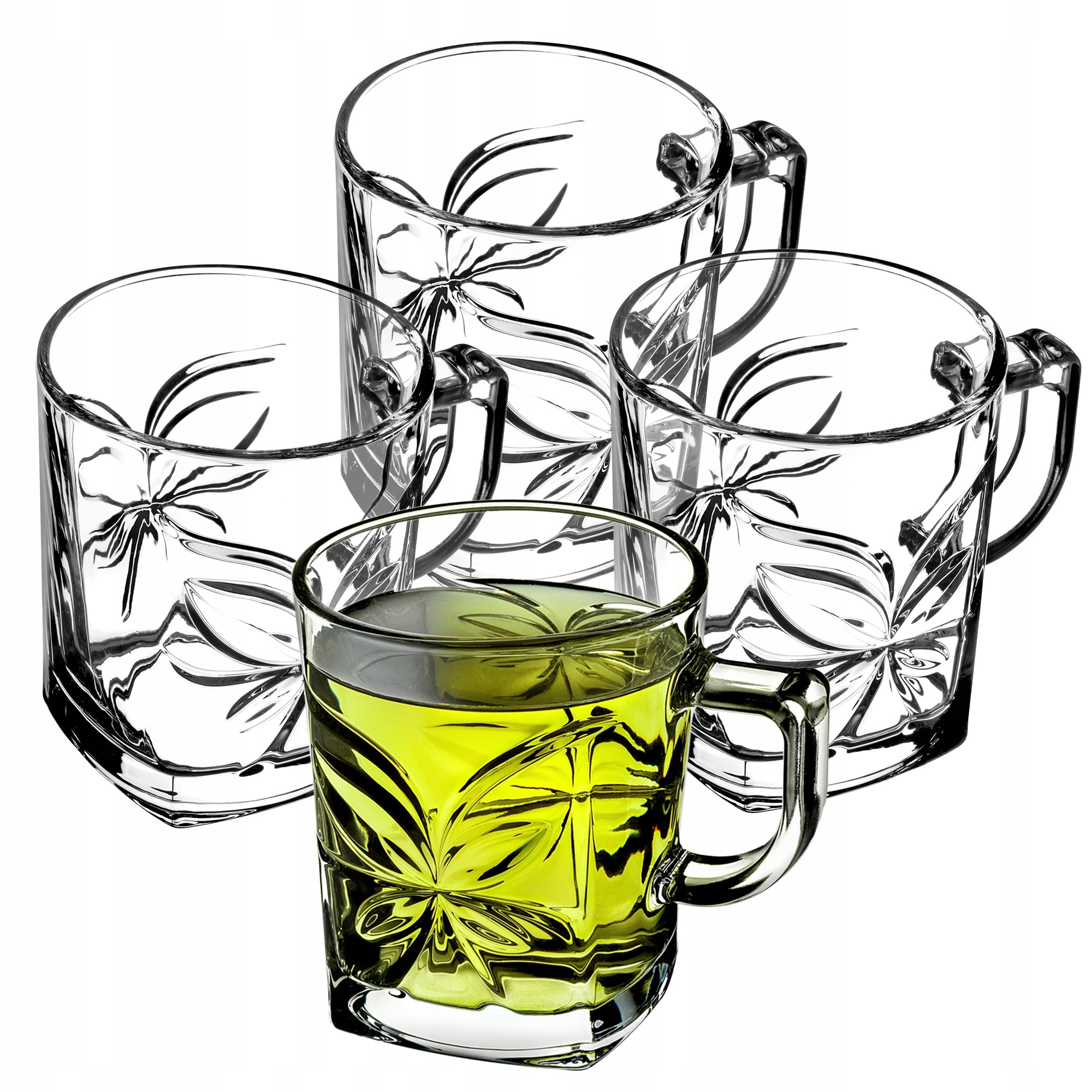 

Szklanki 260ml Do Kawy Herbaty Z Uchem Zestaw 4szt
