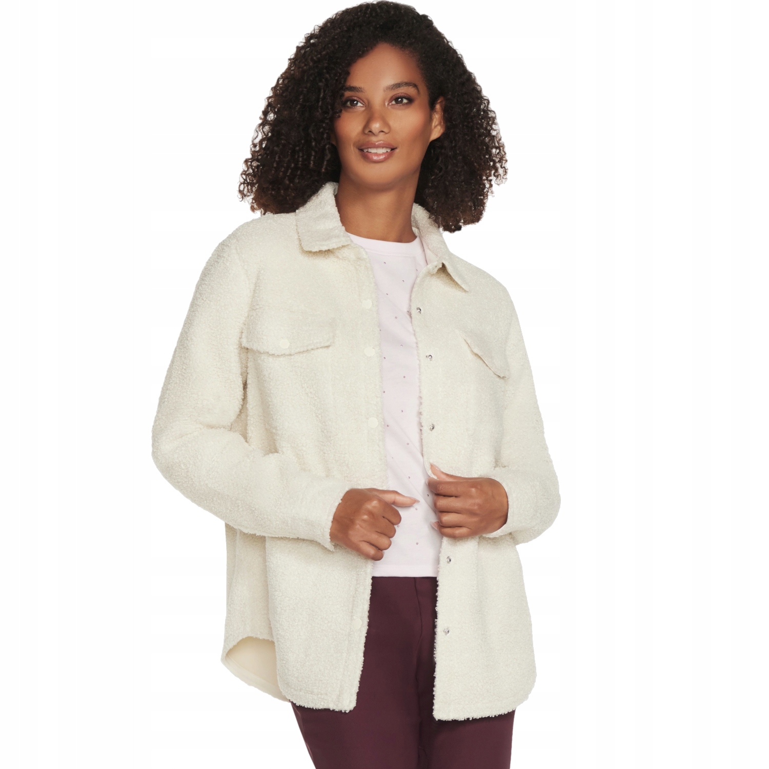 Dámská Polyester bunda Skechers Sherpa Jacket [M] béžová