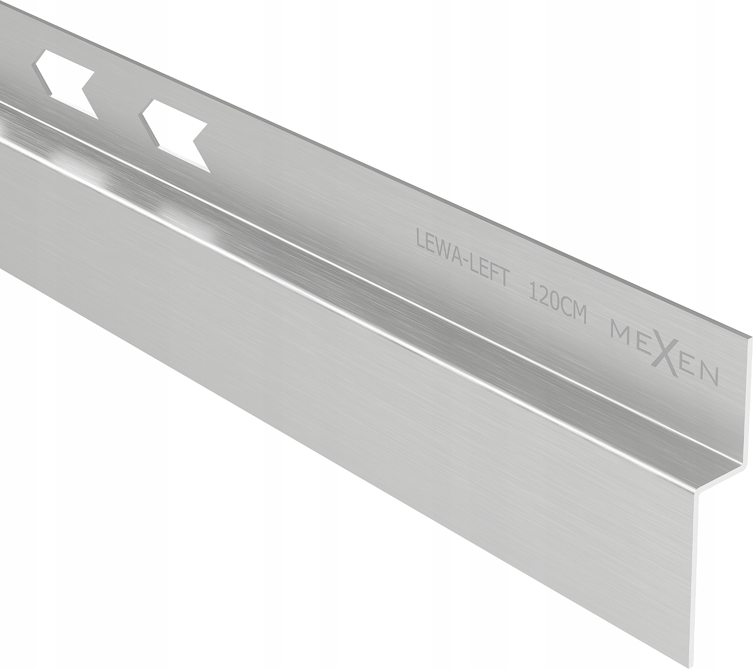 Listwa spadkowa lewa do odpływu liniowego 120 przyścienna Mexen Line-B inox