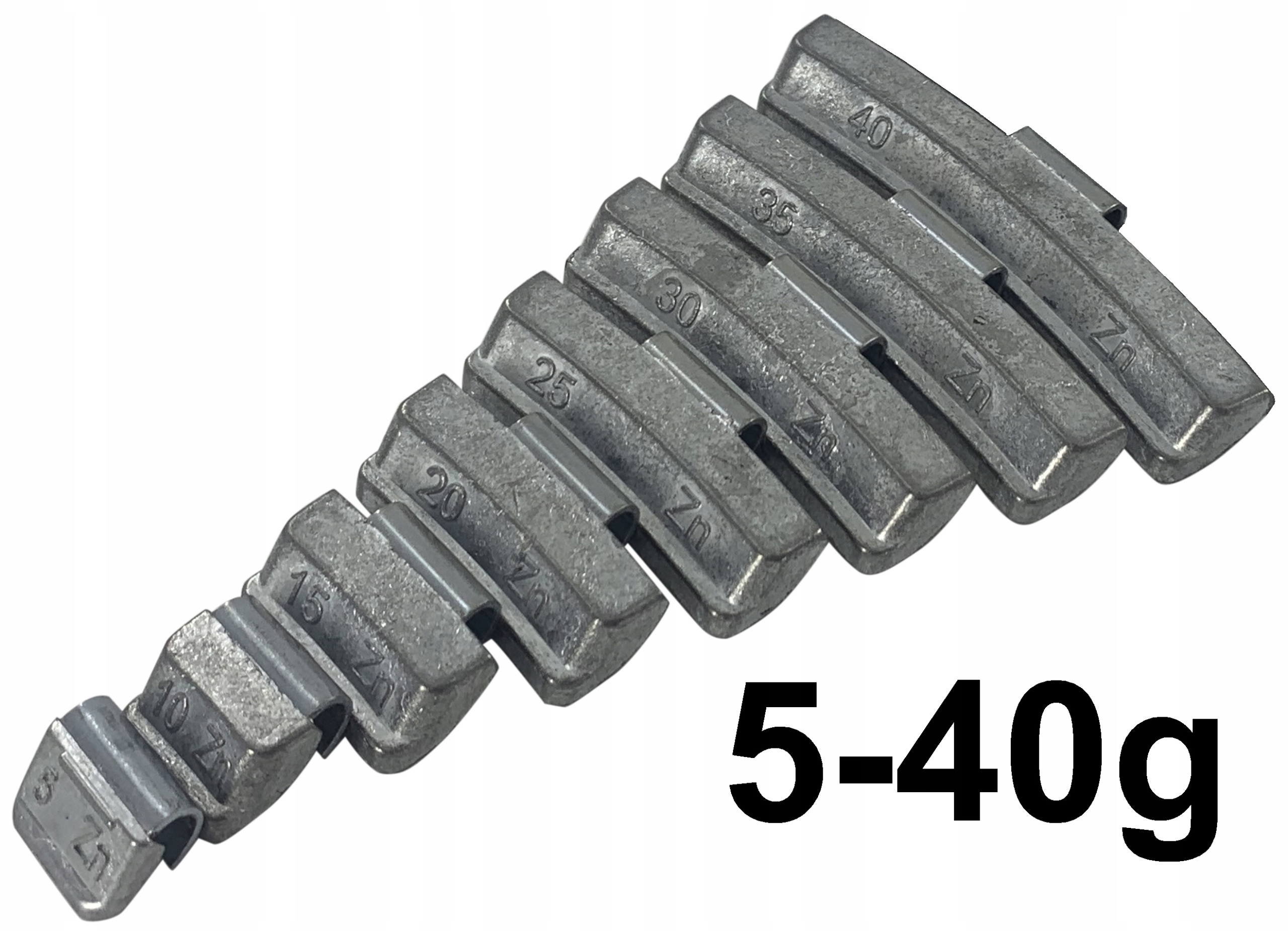 Sada napichovacích závaží Bas 5-40 g Zinok na oceľové disky 700 x