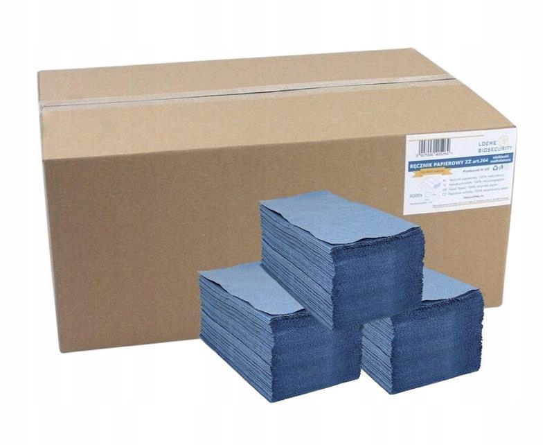 Levně Papírový Ručník Zz 25X23 Loewe Biosecurity Modrý Karton