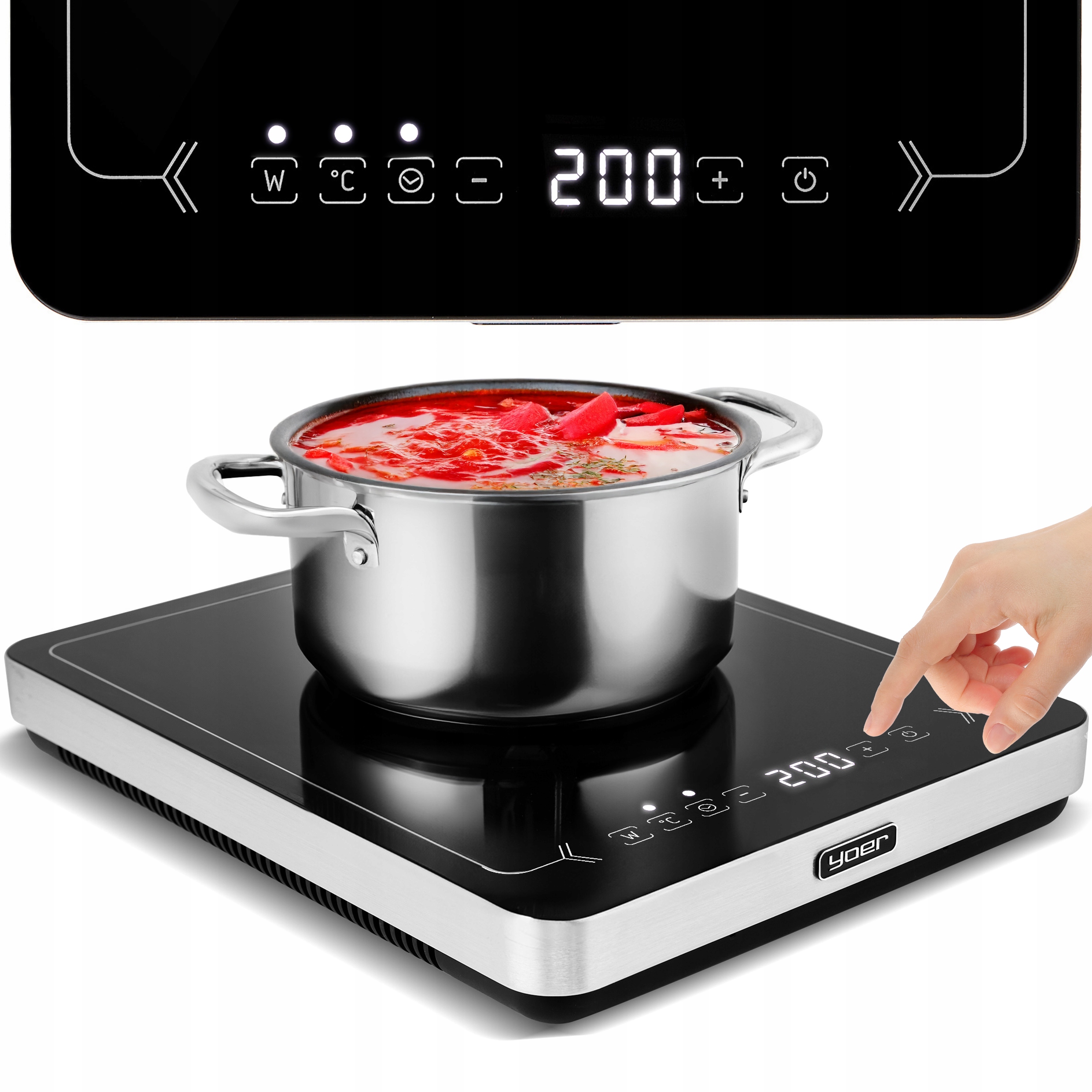 Płyta indukcyjna Kuchenka elektryczna przenośna Yoer 3000W +10 stopni mocy